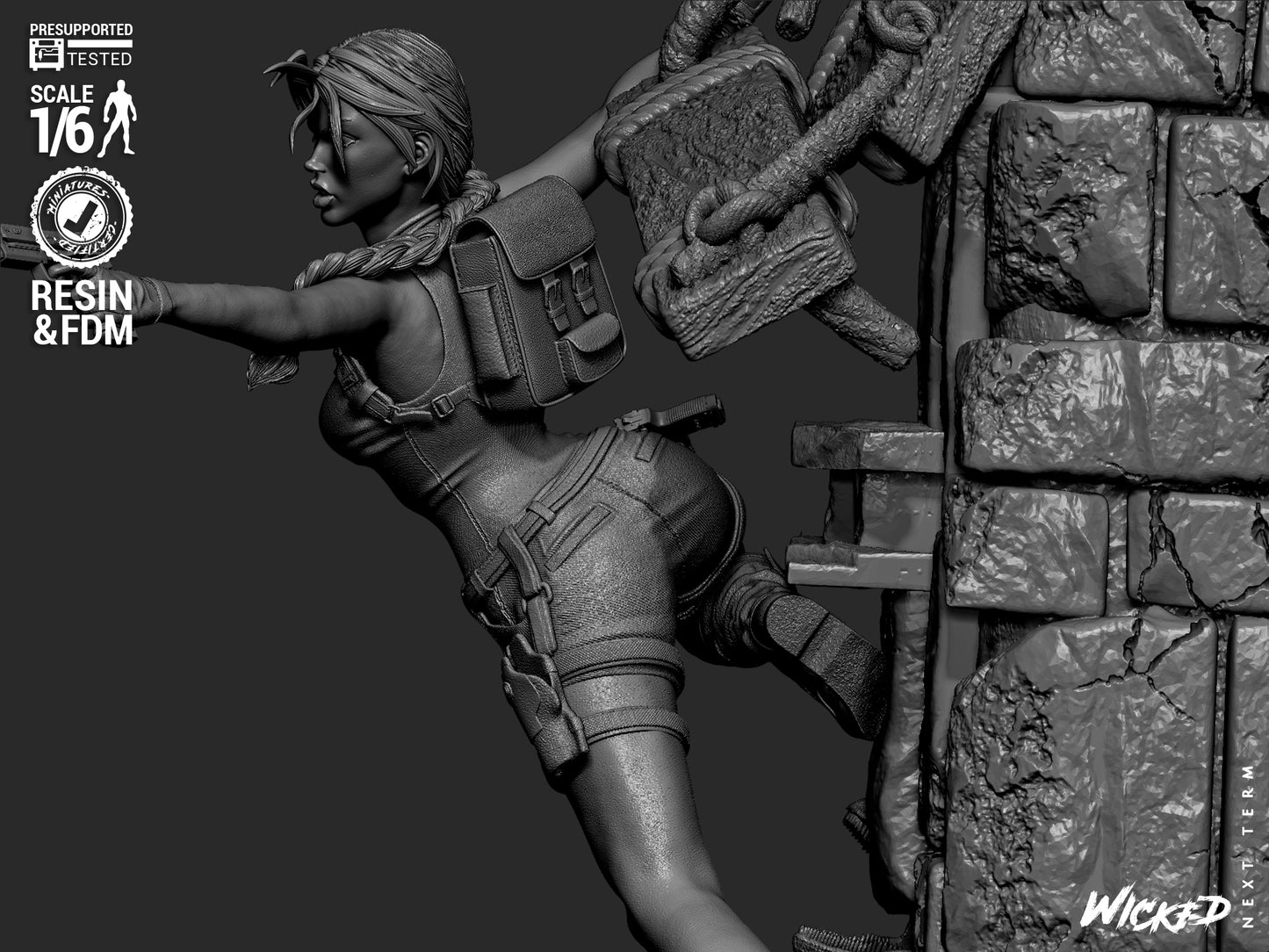 Lara Croft (Fan Art) Sculpt - 1:6 and 1:12 scale 3d Printed Model Kit