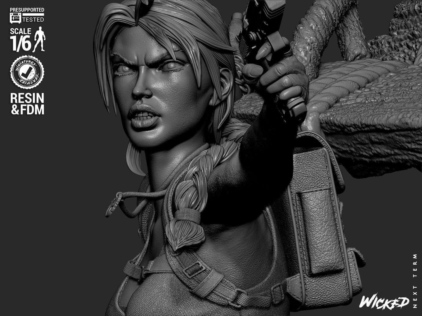 Lara Croft (Fan Art) Sculpt - 1:6 and 1:12 scale 3d Printed Model Kit