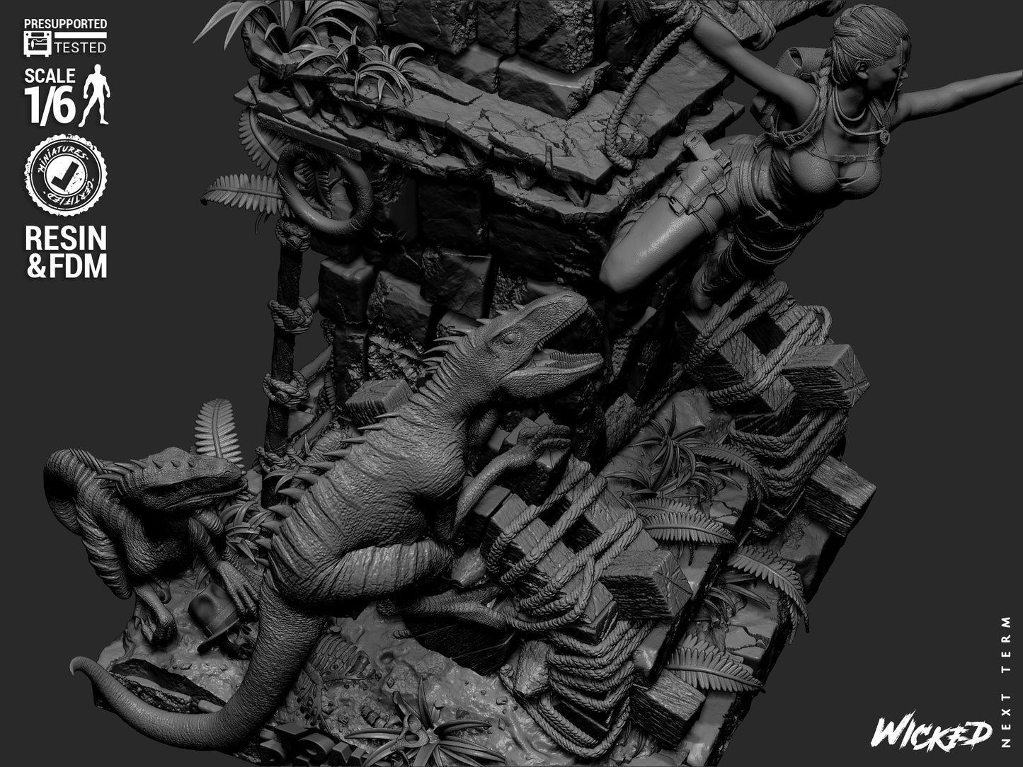 Lara Croft (Fan Art) Sculpt - 1:6 and 1:12 scale 3d Printed Model Kit