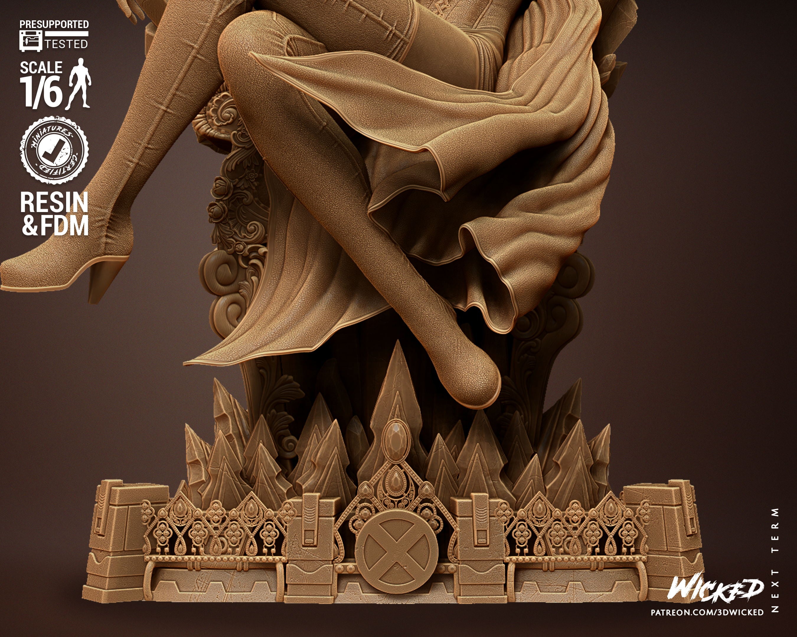 Emma Frost Snow Queen Statue - 6 or 12 scale (420mm or 210mm) 3D Printed Fan Art