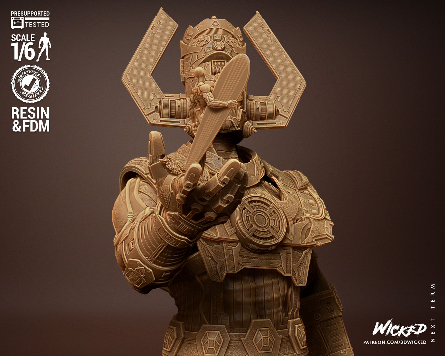 Galactus Statue (Fan Art) - 12 or 10 scale 3d Printed Statue