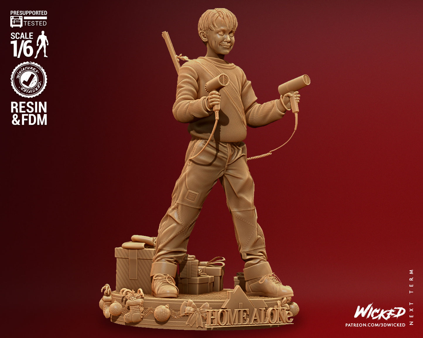 Home Alone - Kevin - 3D Printed Model Kit 6 Scale 12 Scale