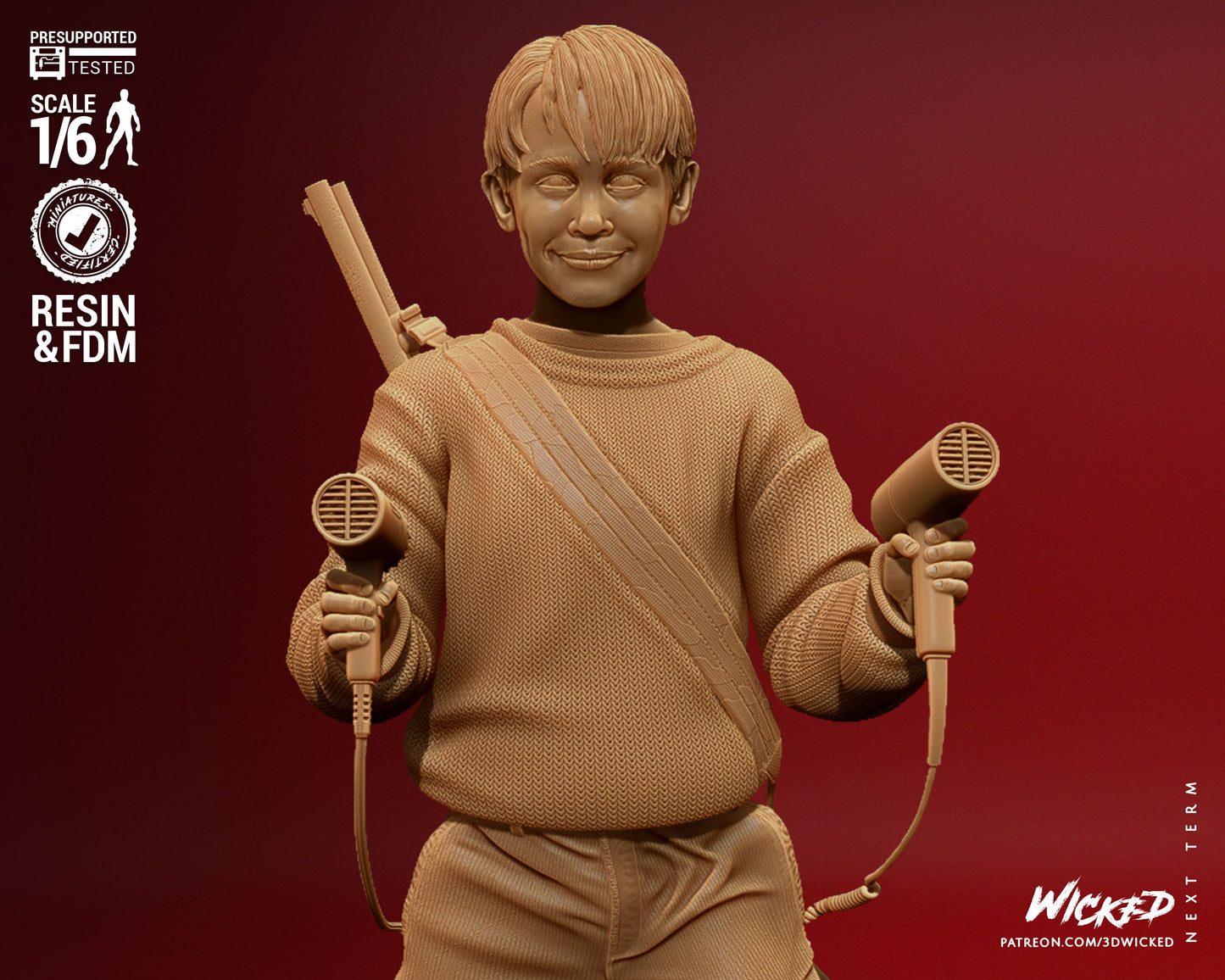Home Alone - Kevin - 3D Printed Model Kit 6 Scale 12 Scale