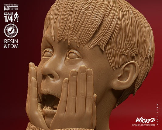 Home Alone - Kevin Bust - 3D Printed Model Kit 4 Scale 8 Scale