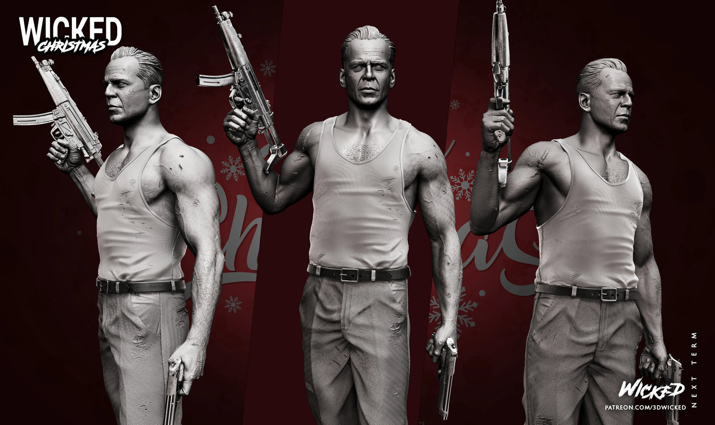 Die Hard - John McClane - Bruce Willis 3d printed - 1:6 Scale 350mm (Fan Art)