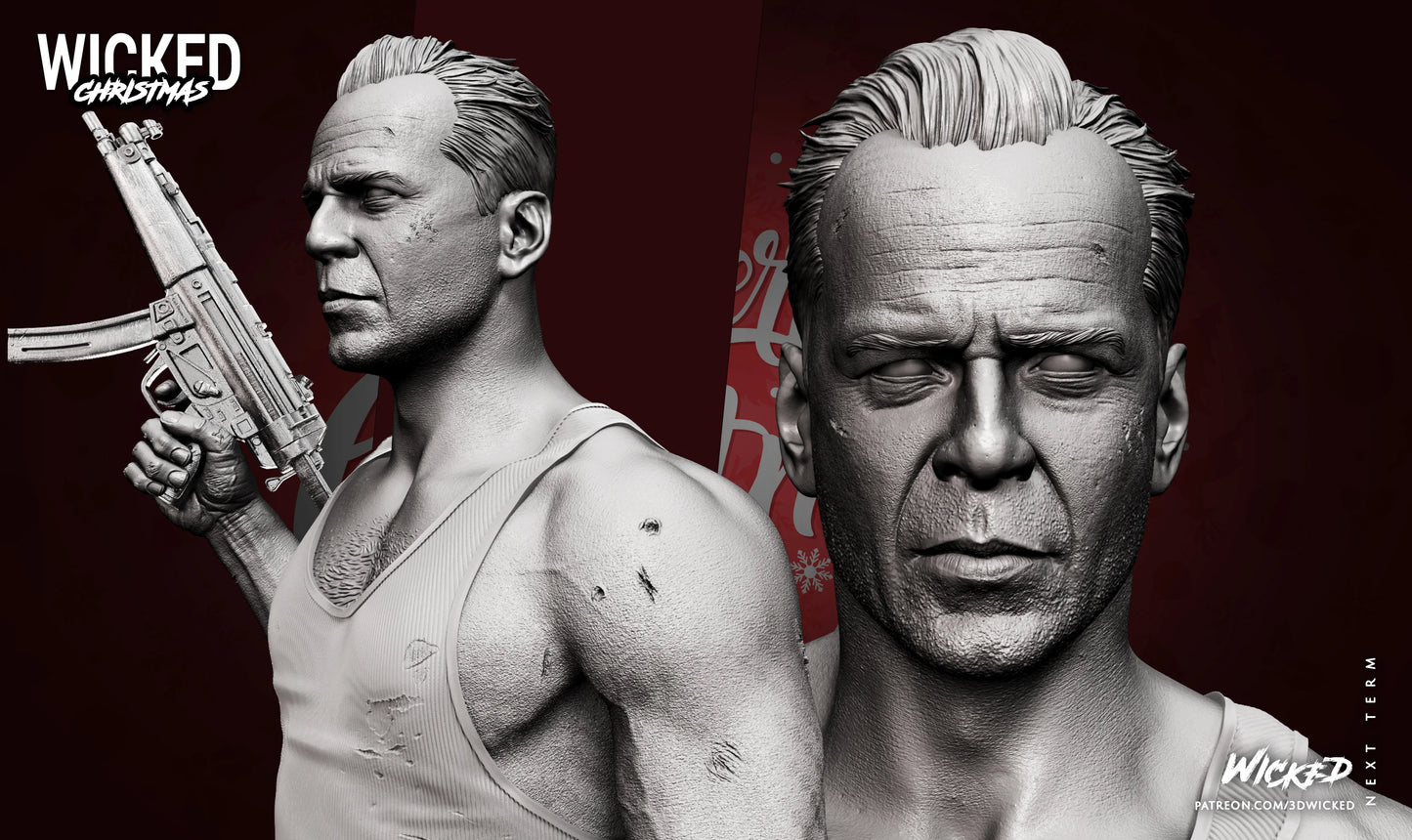 Die Hard - John McClane - Bruce Willis 3d printed - 1:6 Scale 350mm (Fan Art)