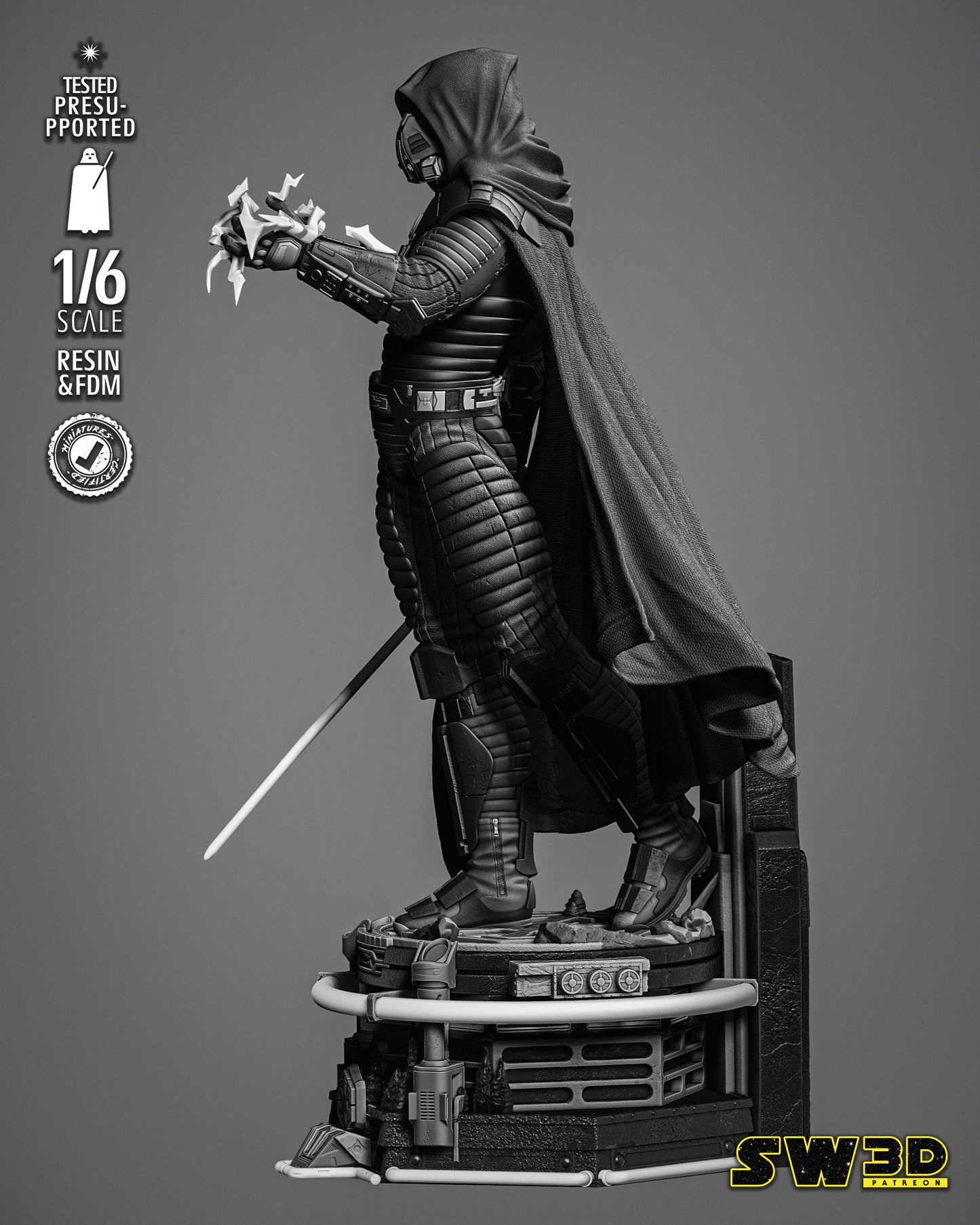 Darth Malgus Sculpture (Star Wars) Fan Art - 6th or 12th scale - 3D Printed