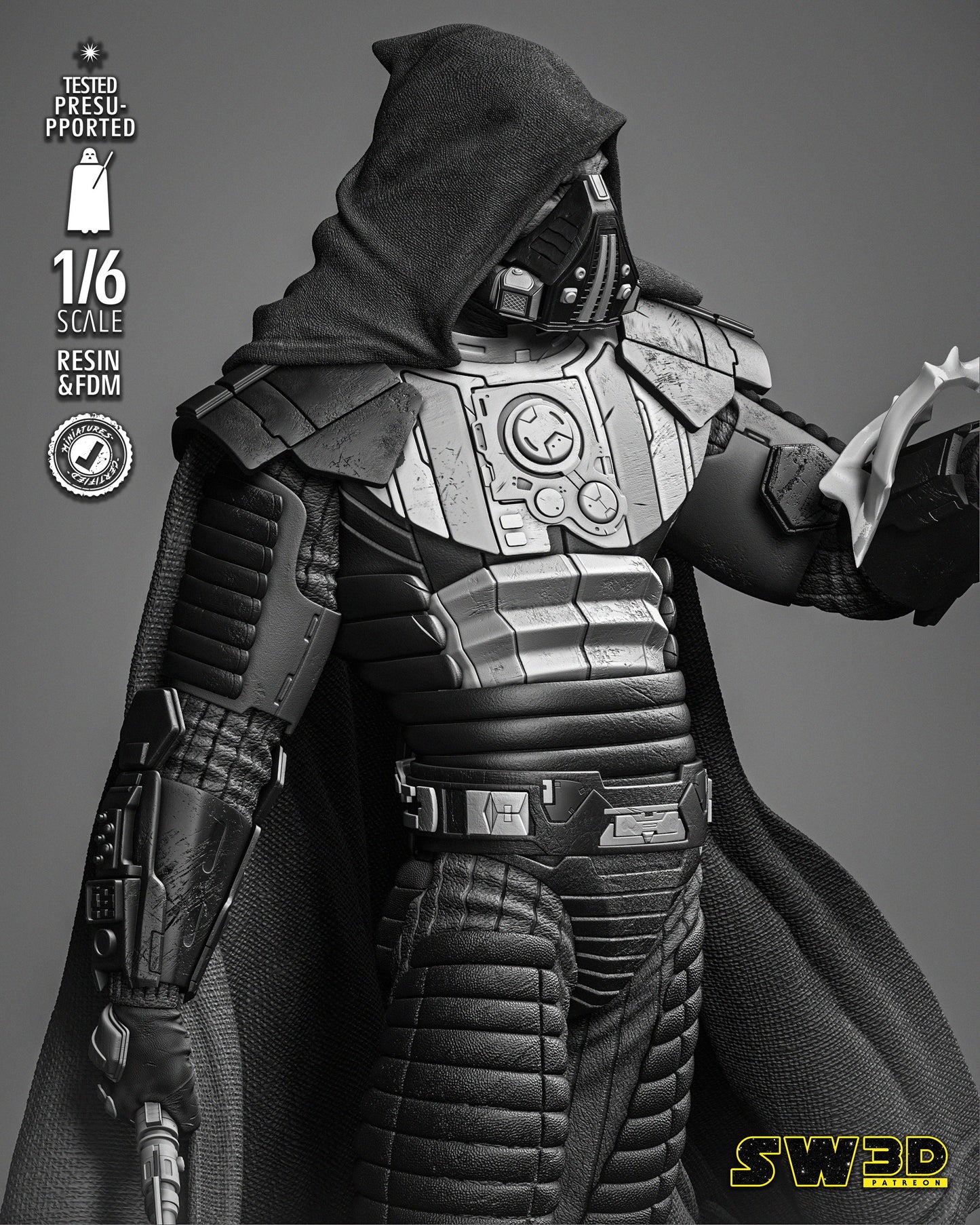 Darth Malgus Sculpture (Star Wars) Fan Art - 6th or 12th scale - 3D Printed