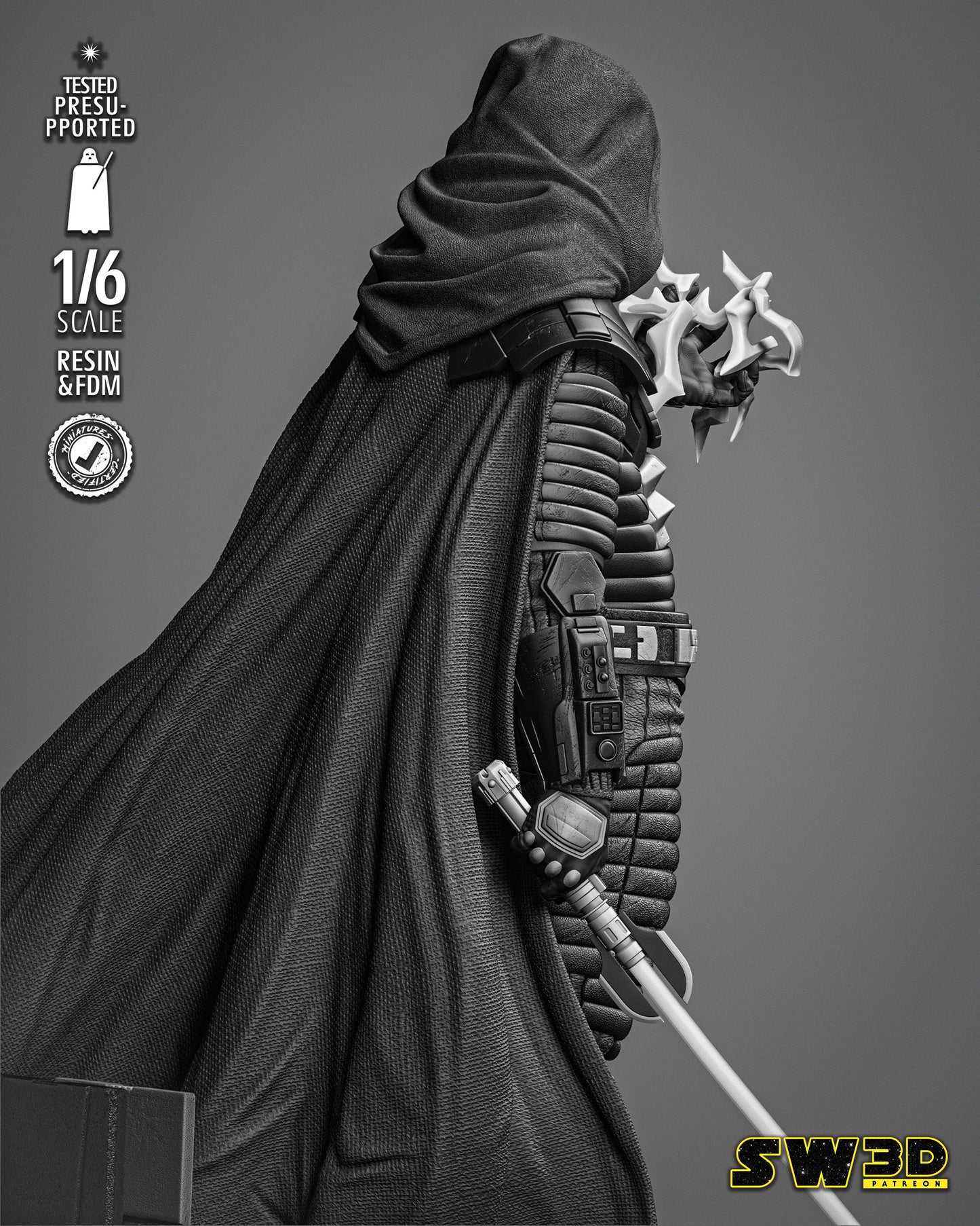 Darth Malgus Sculpture (Star Wars) Fan Art - 6th or 12th scale - 3D Printed