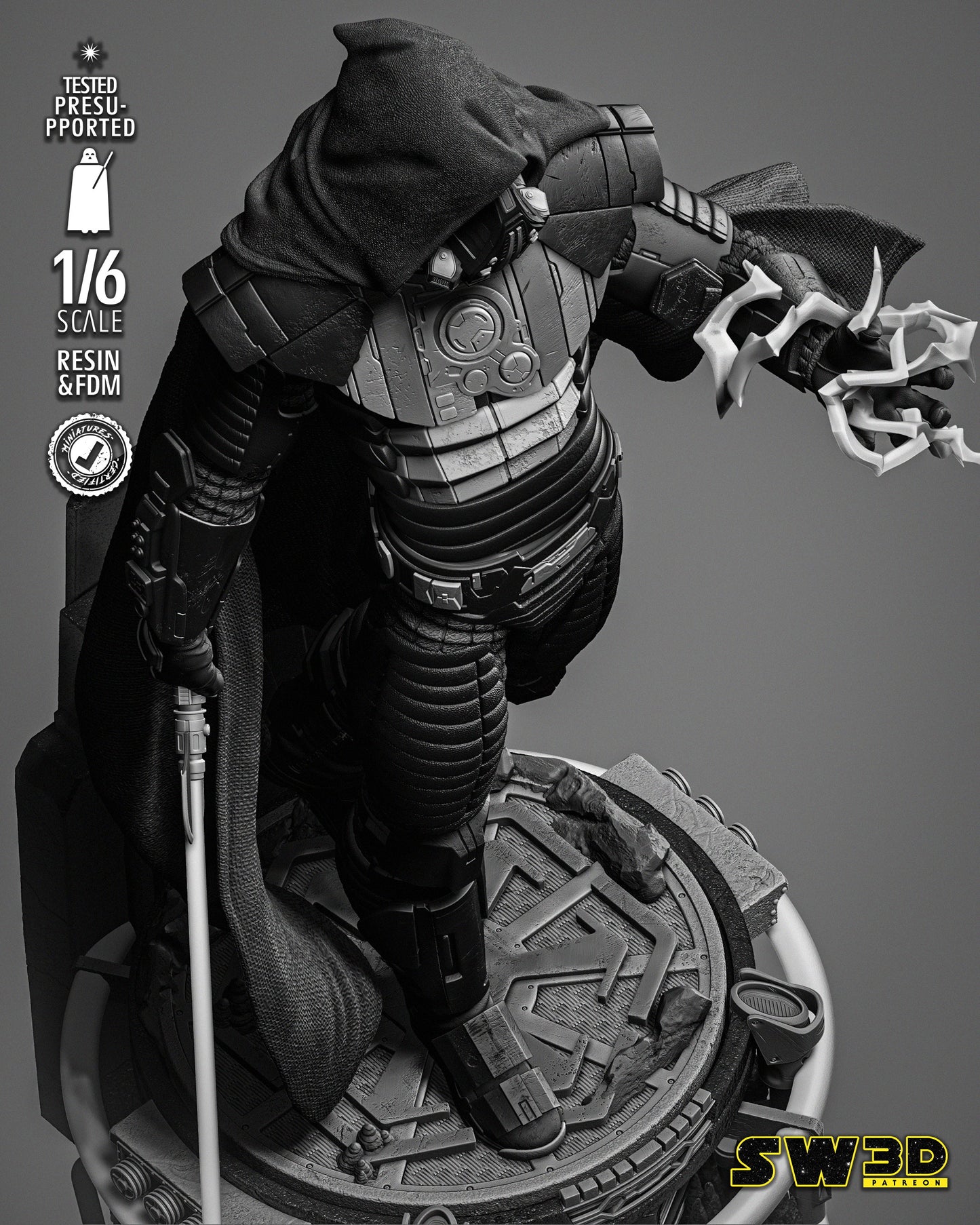 Darth Malgus Sculpture (Star Wars) Fan Art - 6th or 12th scale - 3D Printed