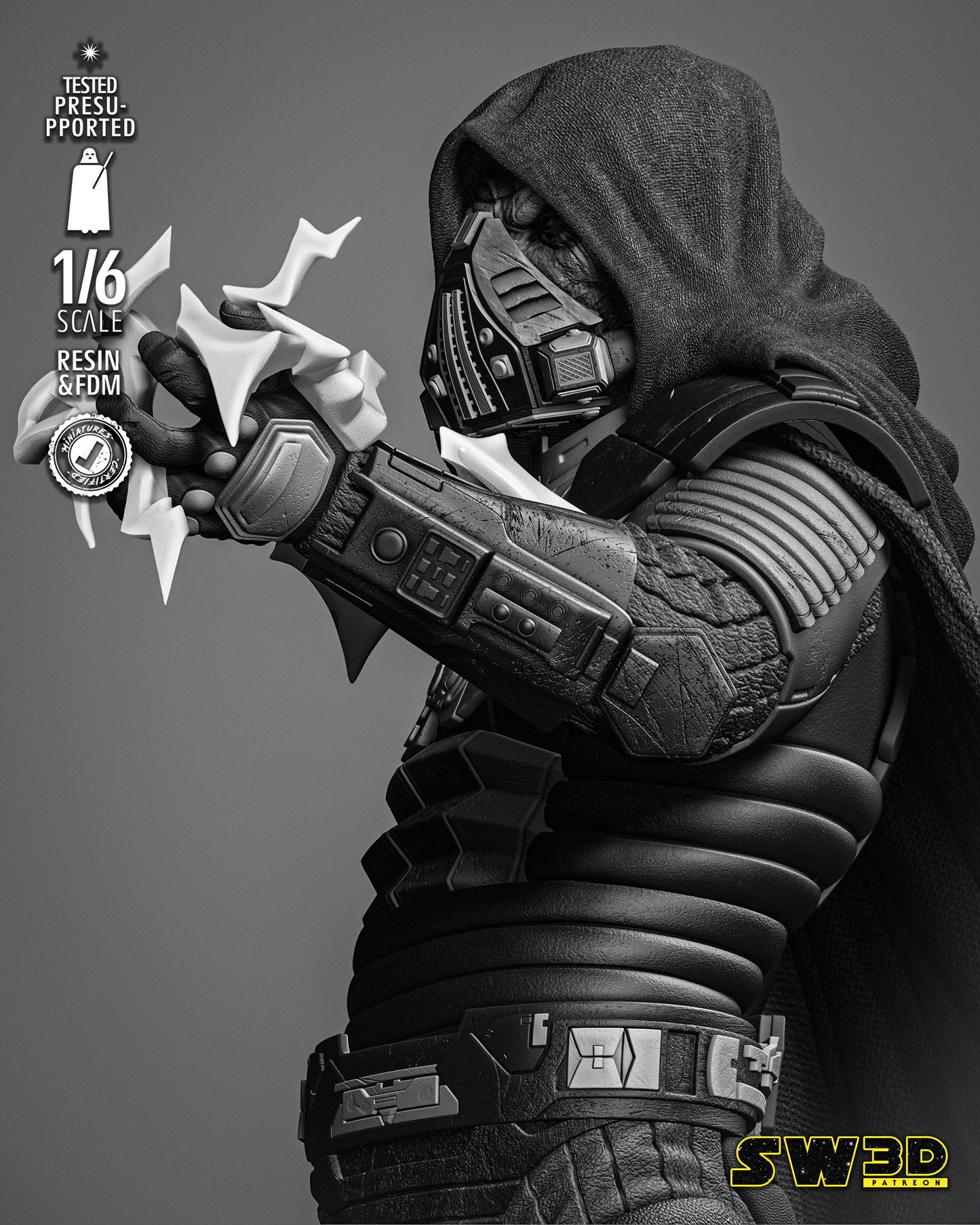 Darth Malgus Sculpture (Star Wars) Fan Art - 6th or 12th scale - 3D Printed