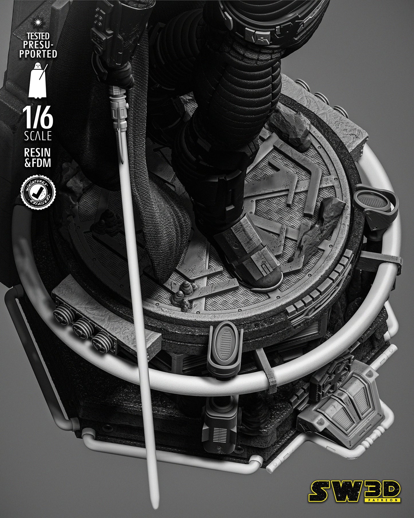 Darth Malgus Sculpture (Star Wars) Fan Art - 6th or 12th scale - 3D Printed