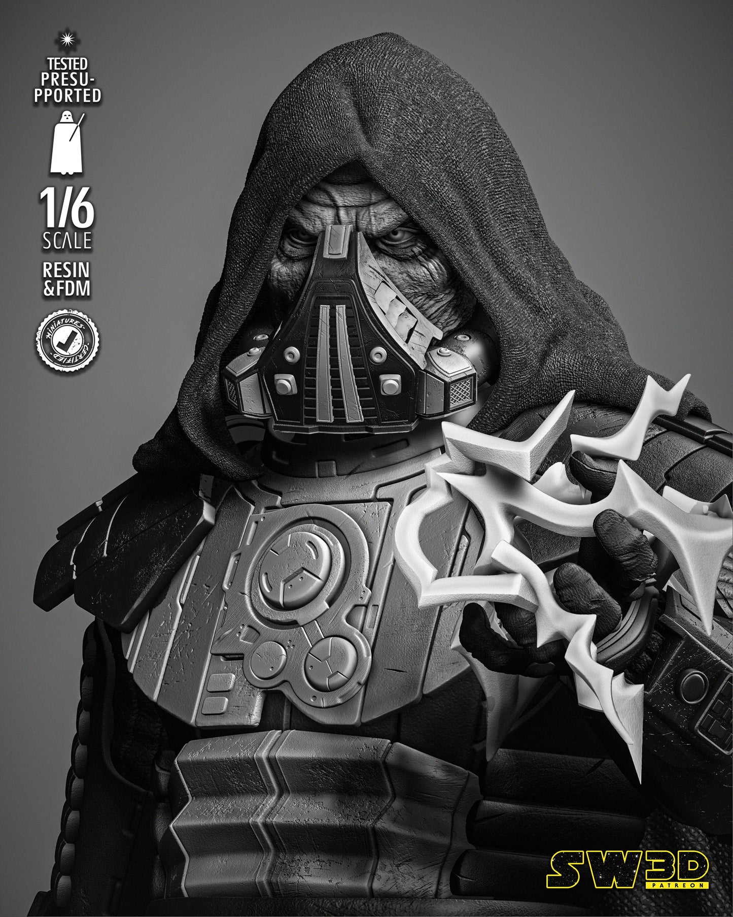 Darth Malgus Sculpture (Star Wars) Fan Art - 6th or 12th scale - 3D Printed