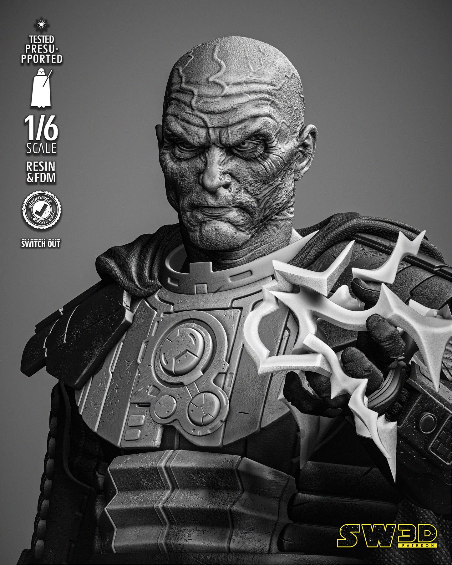 Darth Malgus Sculpture (Star Wars) Fan Art - 6th or 12th scale - 3D Printed