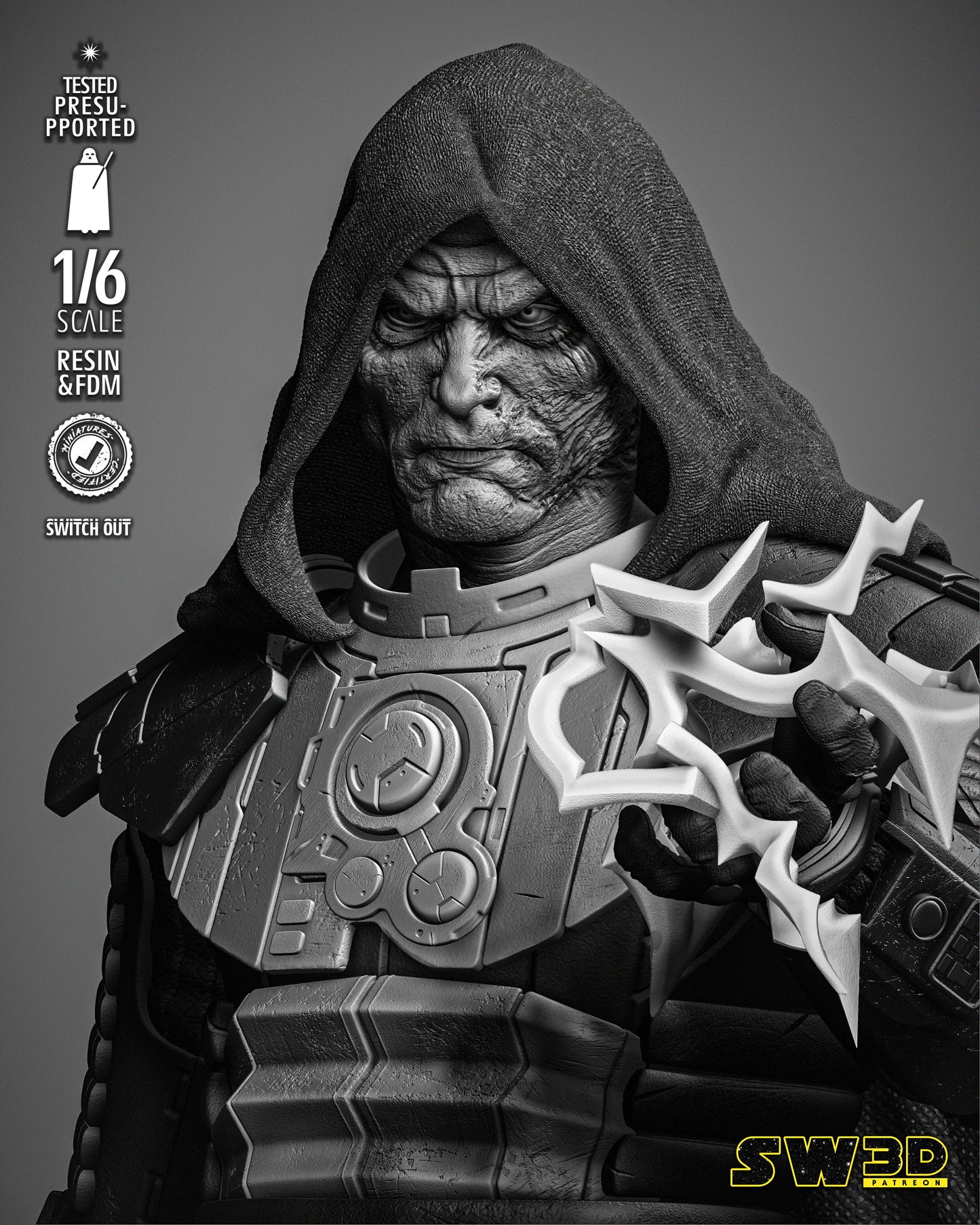 Darth Malgus Sculpture (Star Wars) Fan Art - 6th or 12th scale - 3D Printed