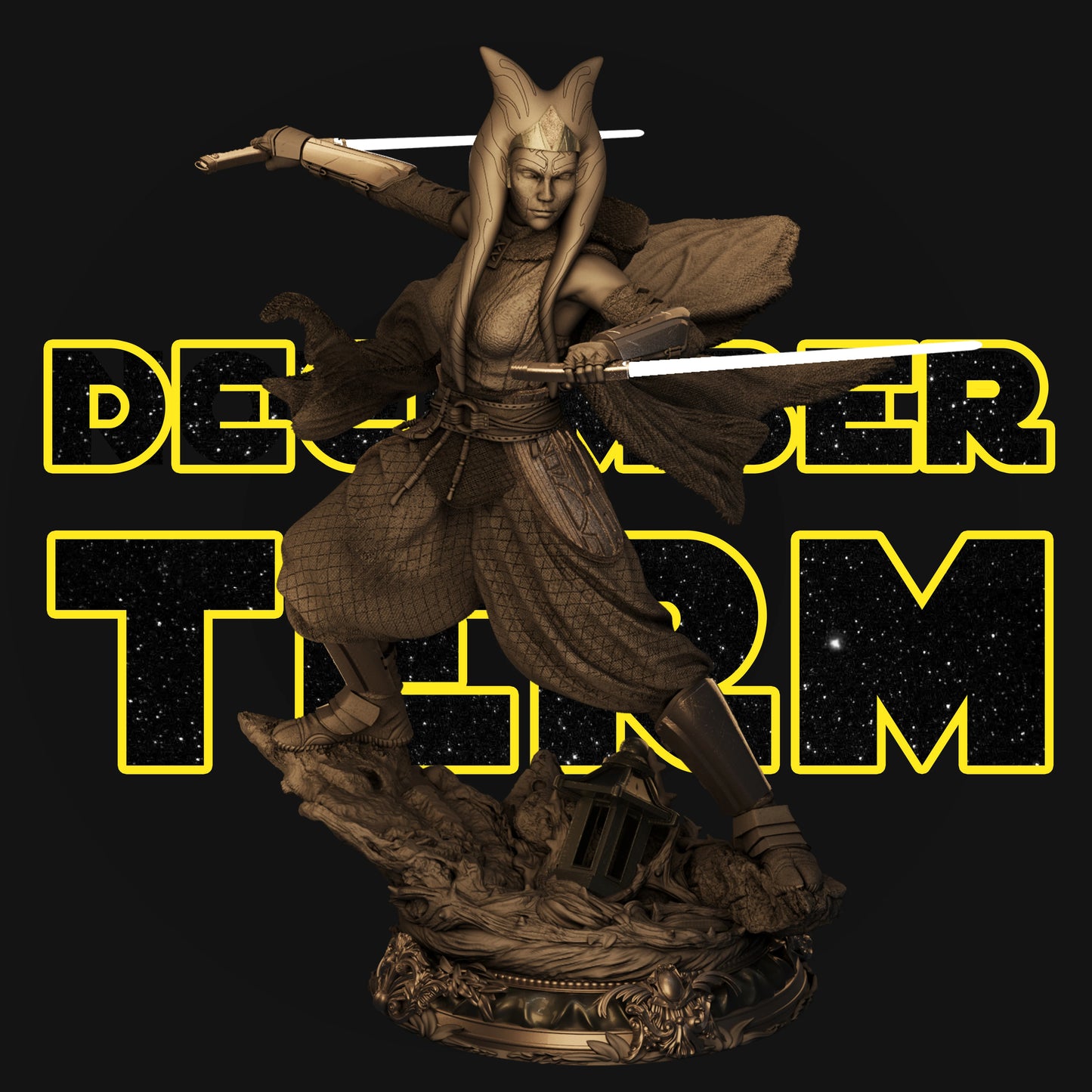 Ahsoka Sculpture (Fan Art) - Scales 1:4 or 1:12 (465mm or 155mm) - 3D Printed