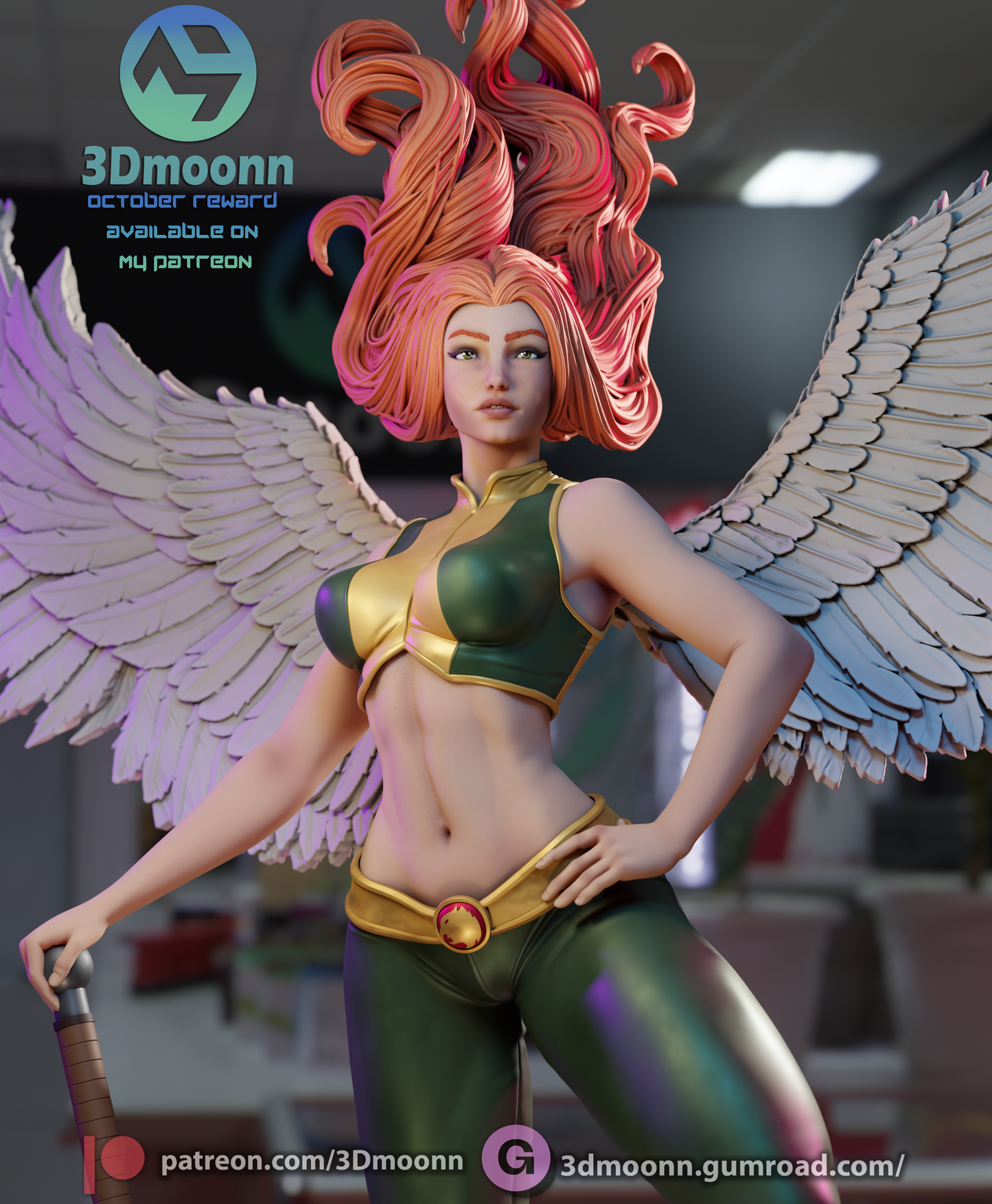 Hawkgirl (Shiera Sanders) - 3d Printed 1:6 model kit (Fan Art)