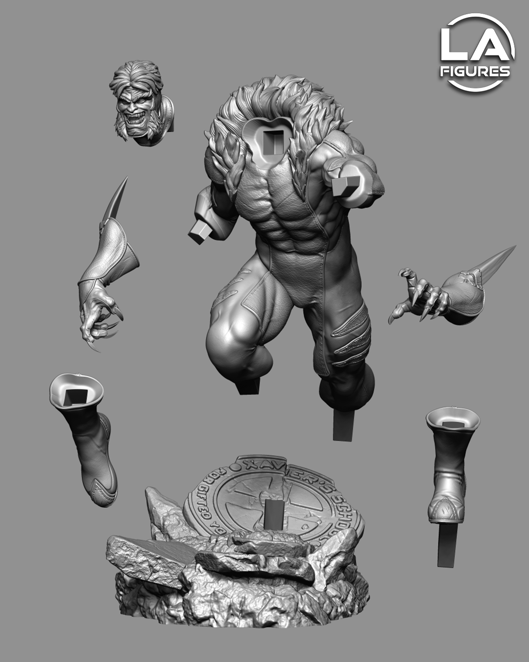 Sabretooth (X-Men) Statue - Fan Art 10 or 12 scale (231mm or 193mm) 3D Print Kit