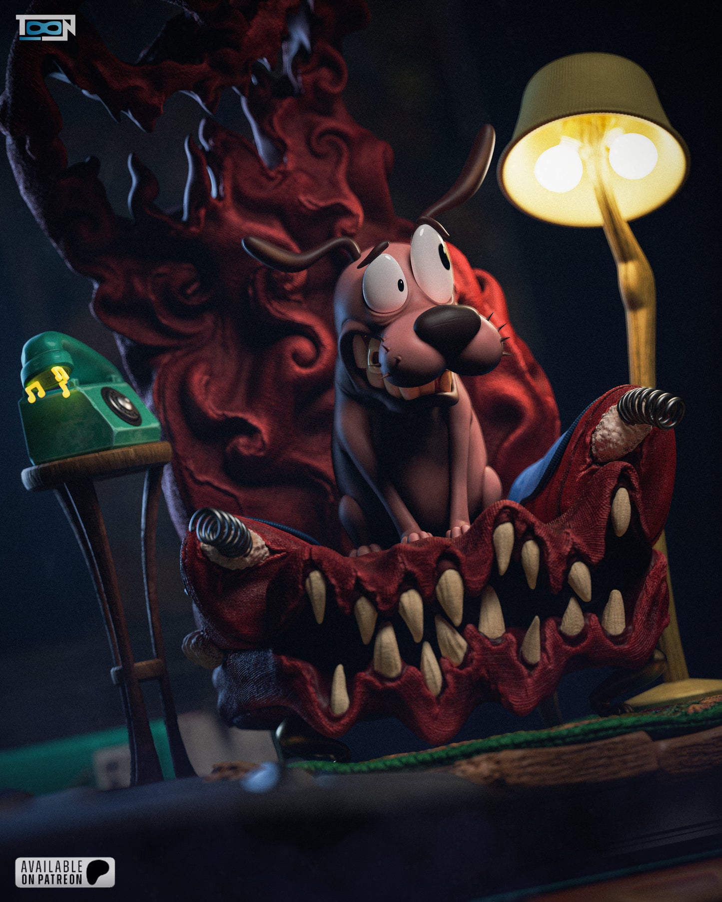 Courage the Cowardly Dog - 3D Printed Model Kit - 6 Scale