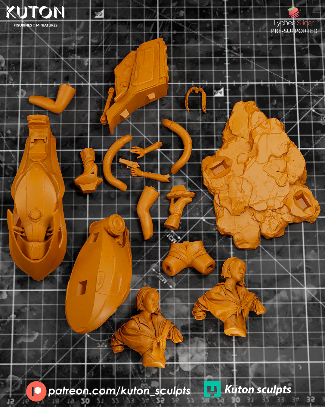 Faye Valentine 3D Printed Statue 1:10 Scale &  Miniature
