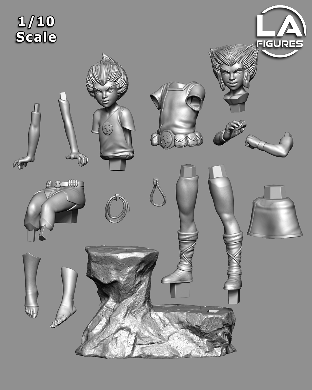 Willy Kit & Willy Kat (Thundercats) Statue - 184mm - 3D Print Fan Art