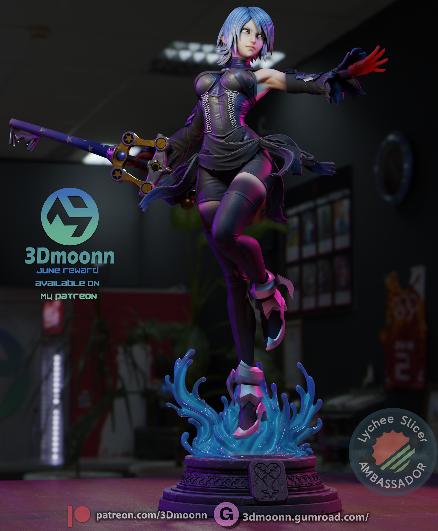 Aqua  (Kingdom Hearts) - 3d Printed 1:6 model kit (Fan Art)