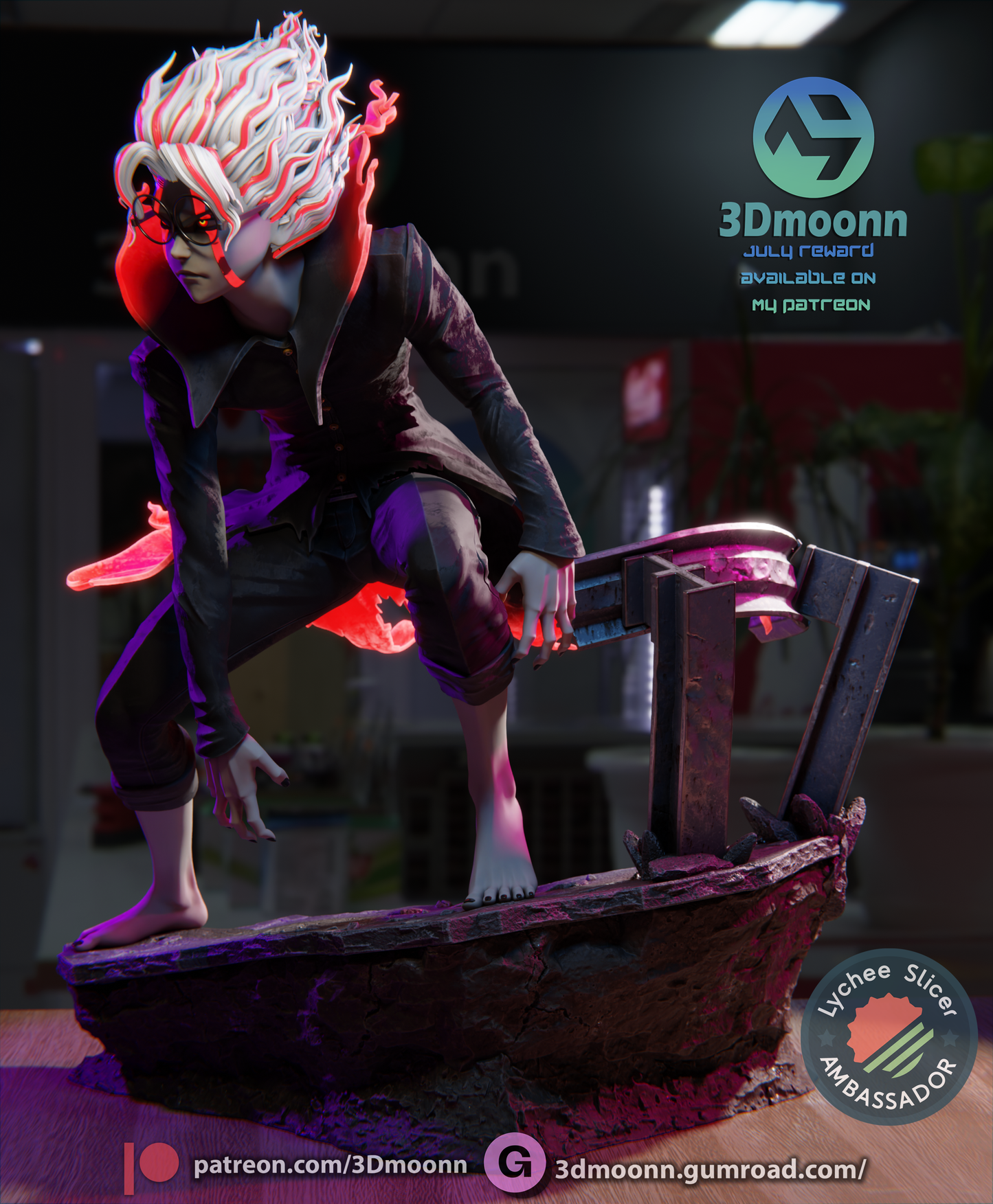 Okarun (Dandadan) Statue - Fan Art - 3D Print Kit