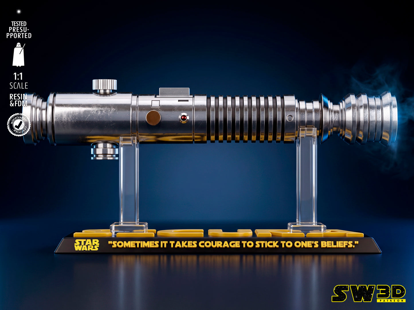 Aayla Lightsaber (Star Wars) - 3D printed model kit (Fan Art)