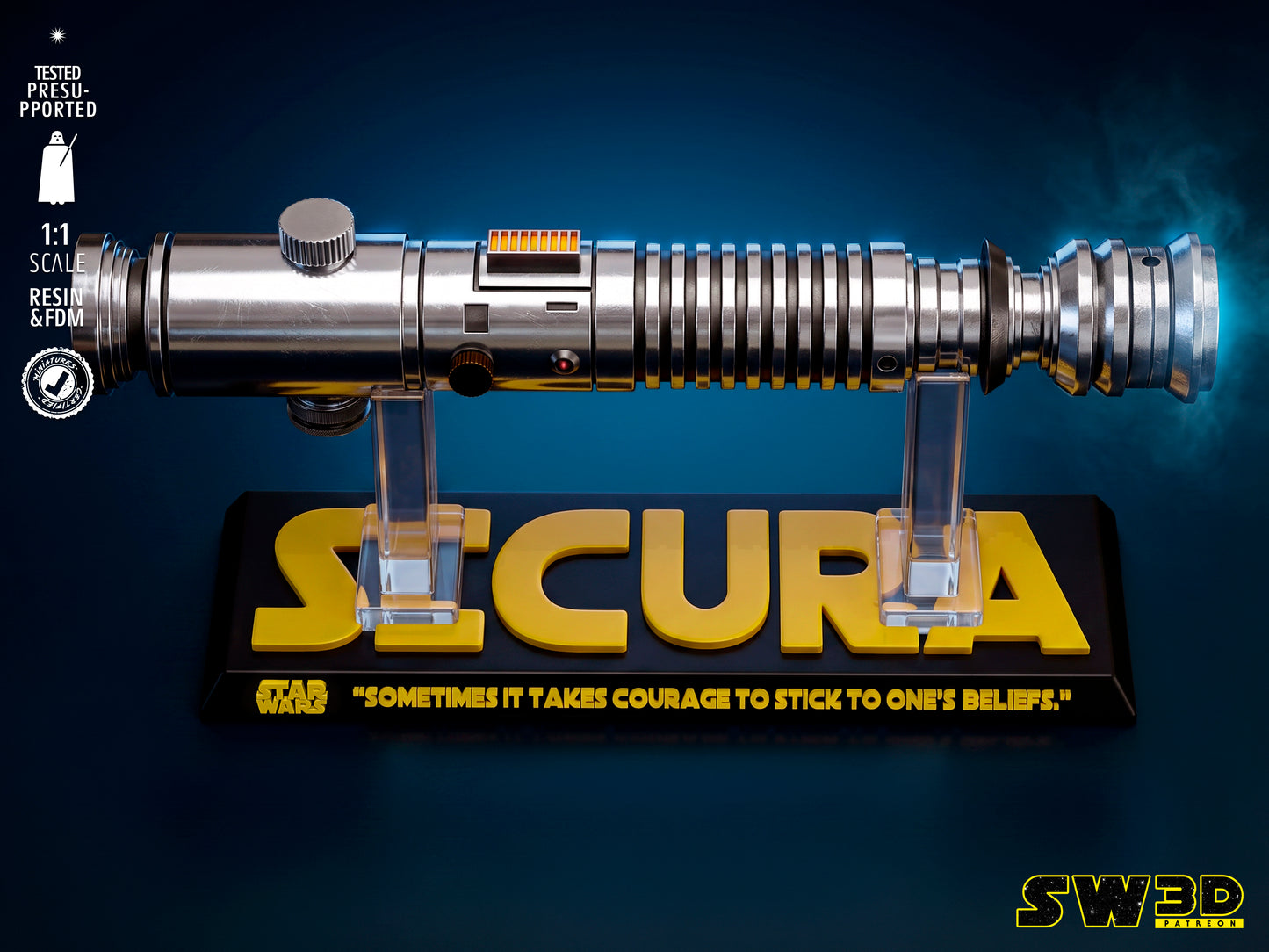 Aayla Lightsaber (Star Wars) - 3D printed model kit (Fan Art)