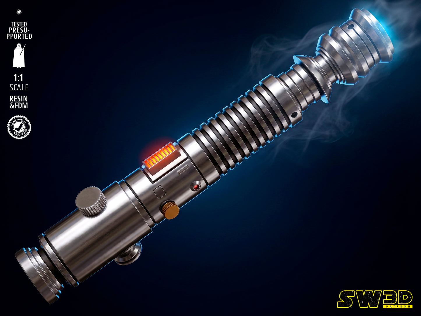 Aayla Lightsaber (Star Wars) - 3D printed model kit (Fan Art)