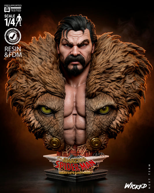 Kraven - 3D Printed Bust Model Kit - 4 Scale & 8 Scale