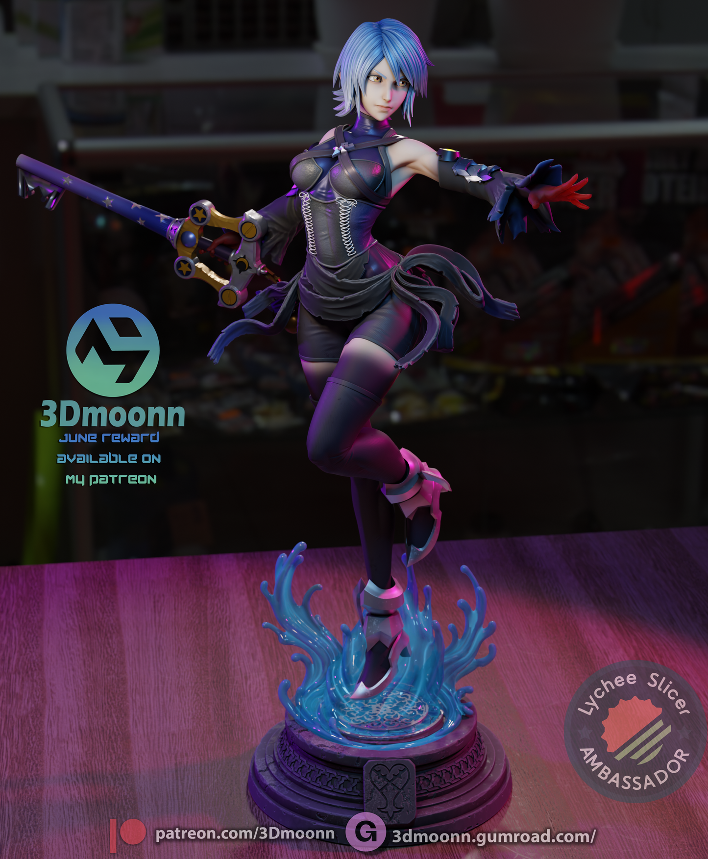 Aqua  (Kingdom Hearts) - 3d Printed 1:6 model kit (Fan Art)