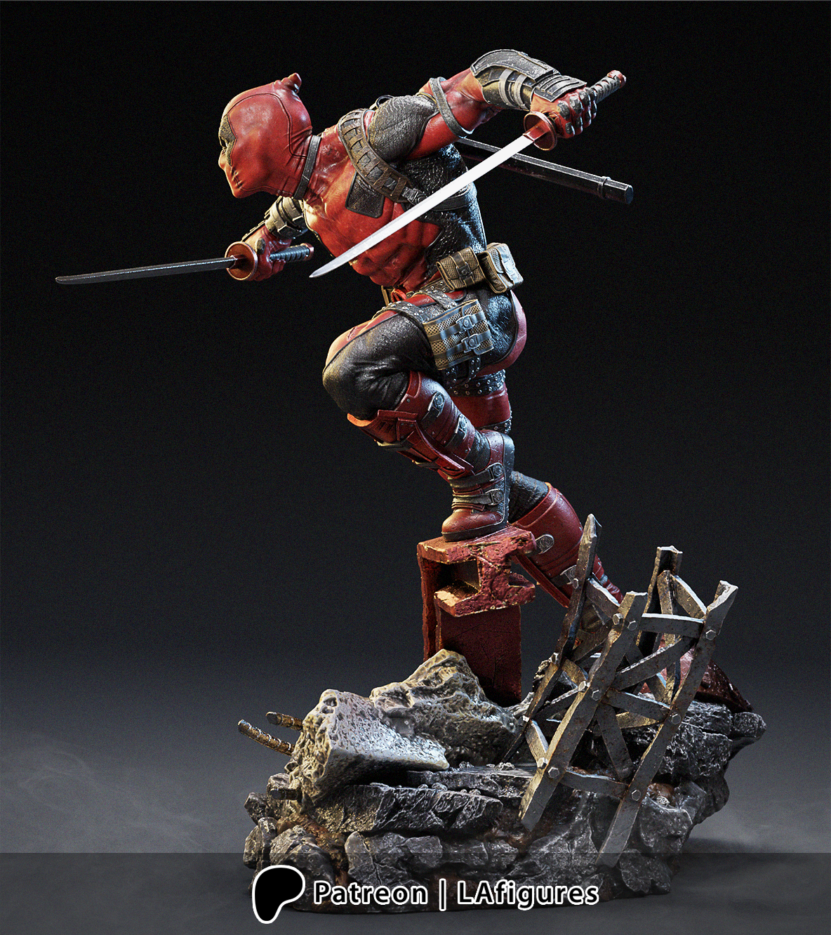 Deadpool (3D Printed) Fan Art - Various Scales - LA Figures