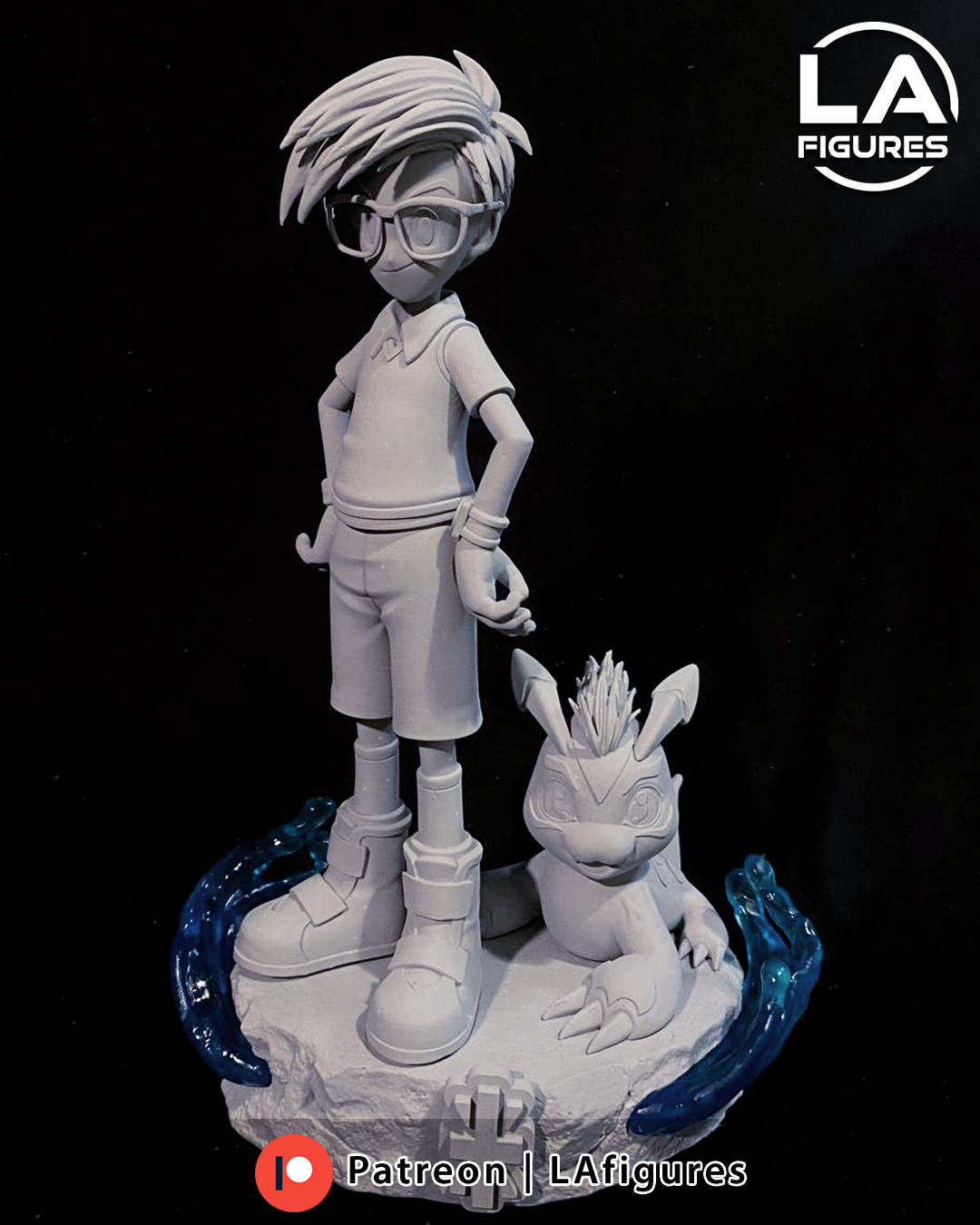 Joe and Gomamon (Digimon) Statue - 217mm - 3D Print Fan Art