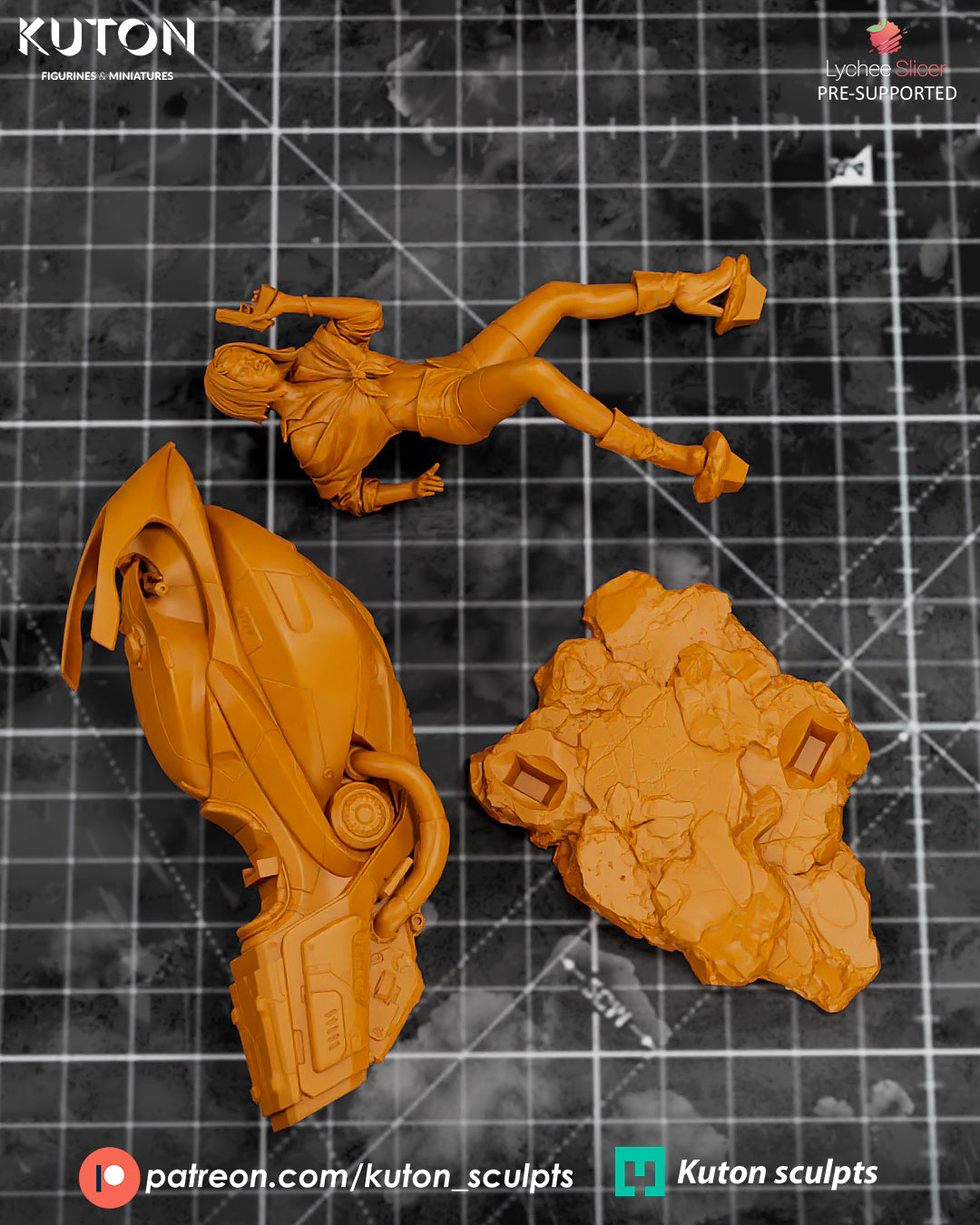 Faye Valentine 3D Printed Statue 1:10 Scale &  Miniature