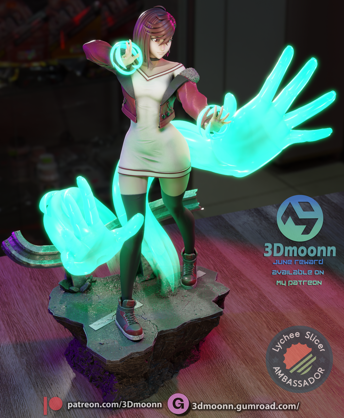Momo Ayase (Dandadan) - 3d Printed 1:6 model kit (Fan Art)