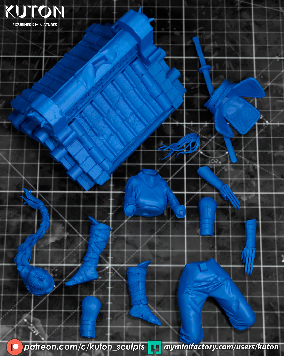 Shiori (Kuton Original) - 3D Printed Model Kit - 1:10 Scale