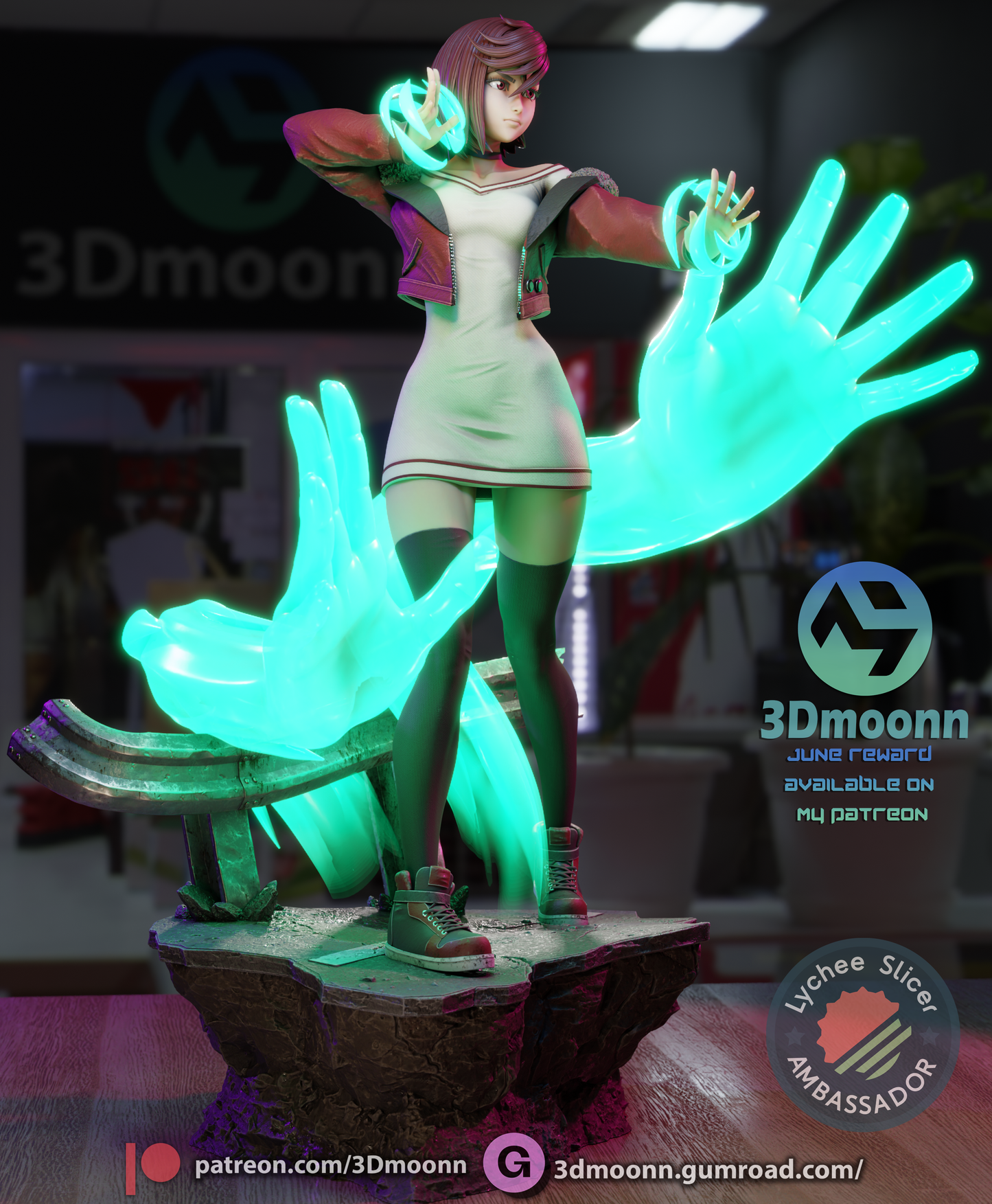 Momo Ayase (Dandadan) - 3d Printed 1:6 model kit (Fan Art)