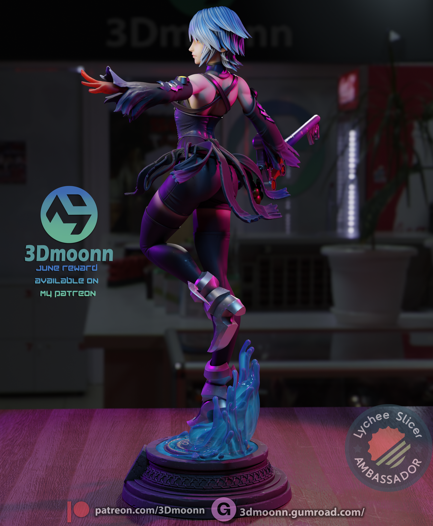 Aqua  (Kingdom Hearts) - 3d Printed 1:6 model kit (Fan Art)