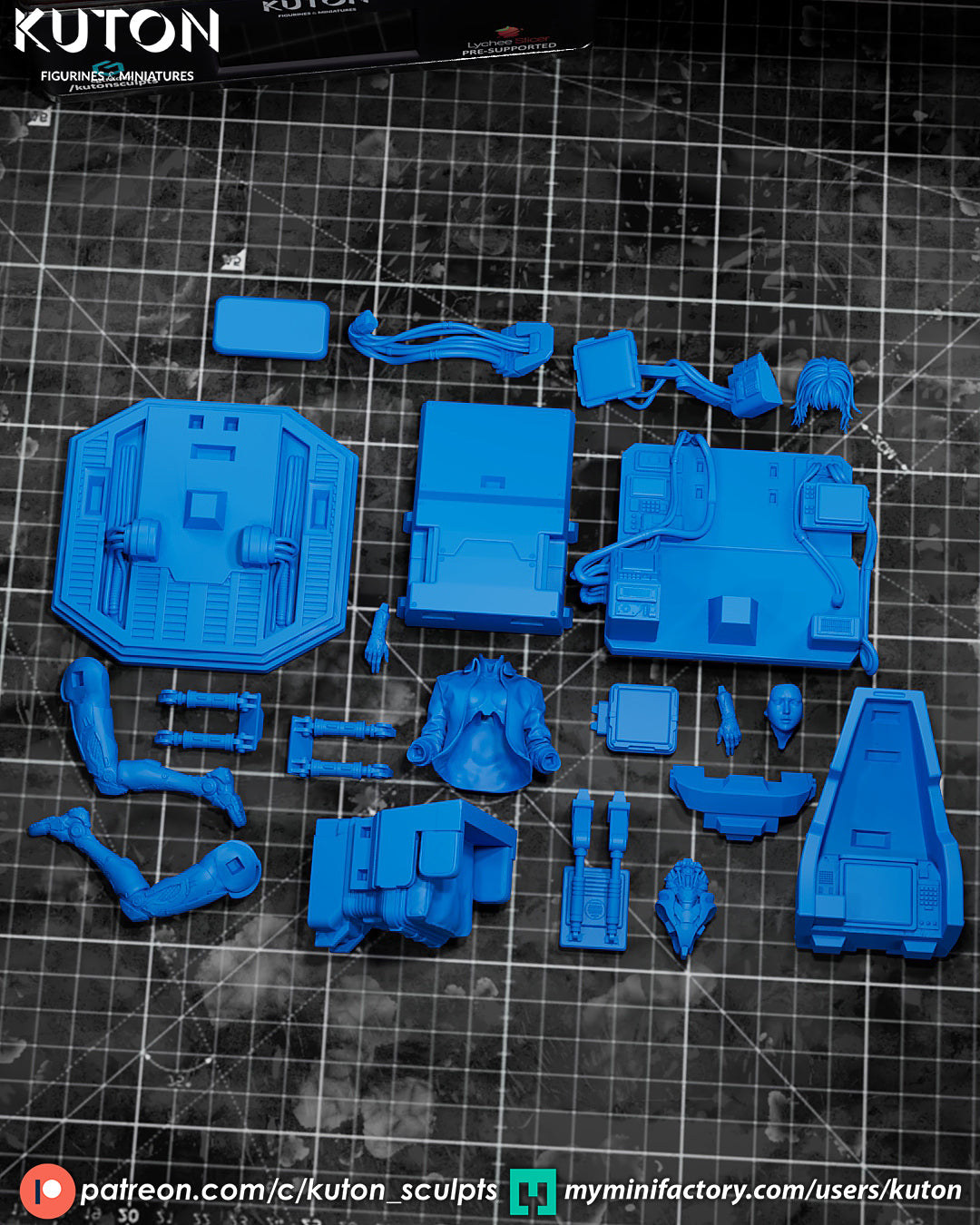 Ghost in the Shell -3D Printed Model kit - 10 Scale and Mini available