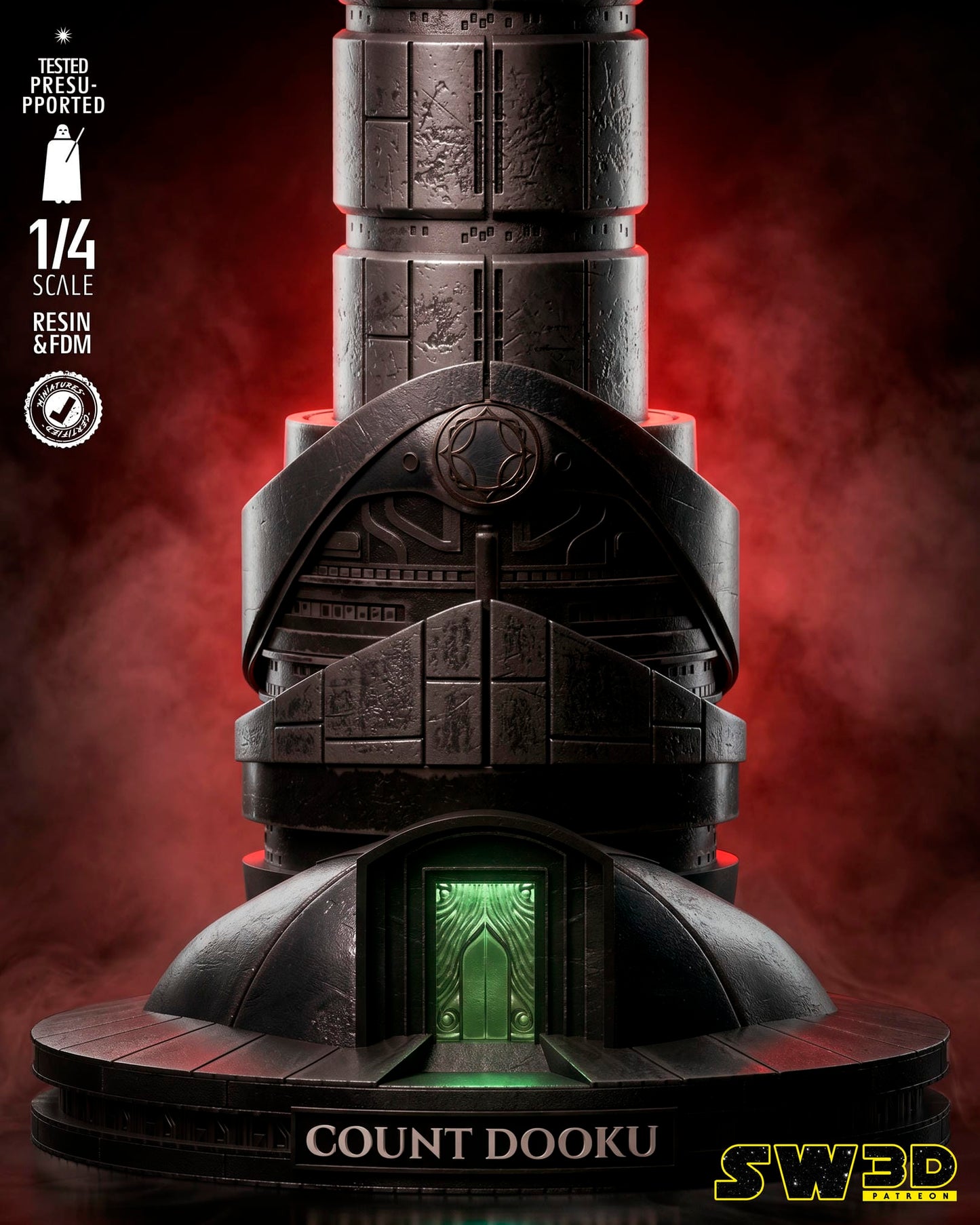 Dooku Bust (Star Wars) - 3D printed model kit (Fan Art)
