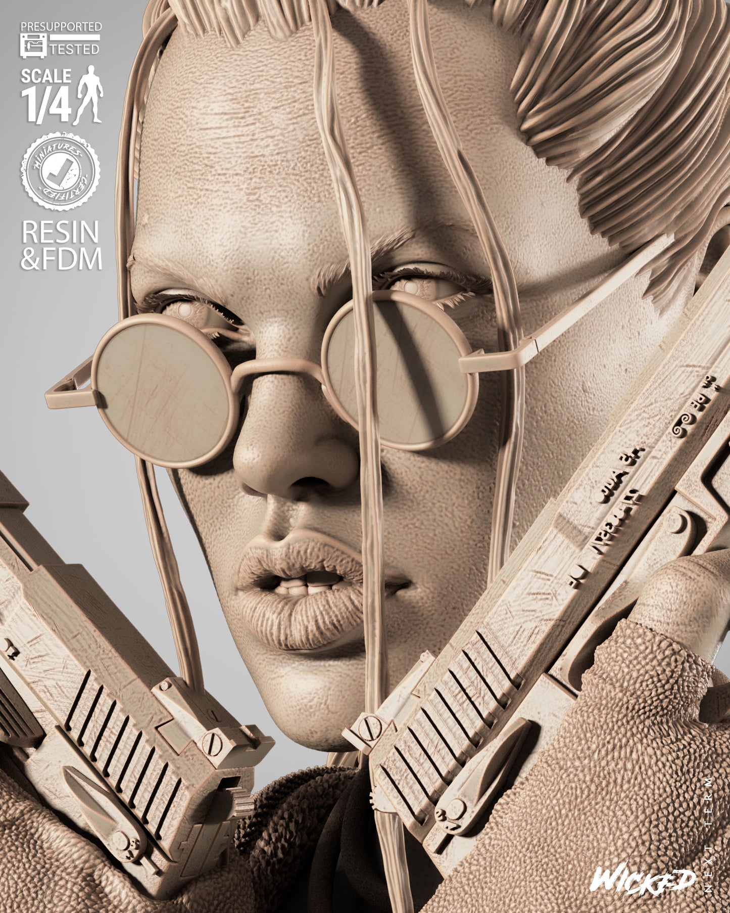 Lara Croft (Fan Art) Portrait - 1:8 and 1:4 scale 3d Printed Model Kit