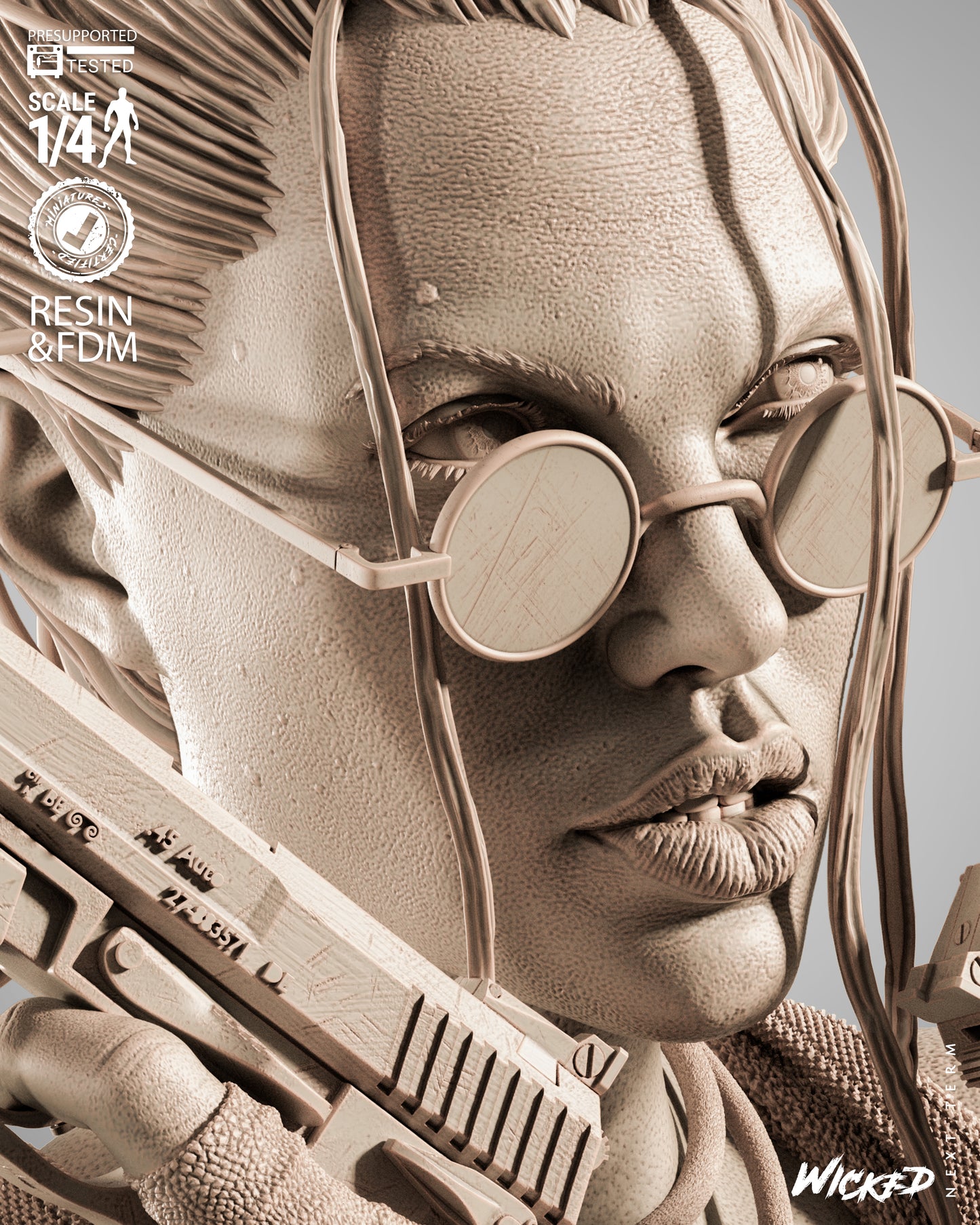 Lara Croft (Fan Art) Portrait - 1:8 and 1:4 scale 3d Printed Model Kit