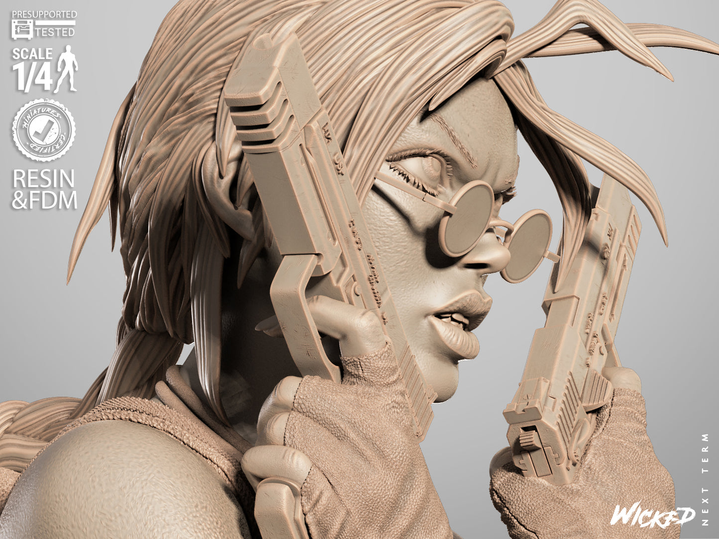 Lara Croft (Fan Art) Portrait - 1:8 and 1:4 scale 3d Printed Model Kit