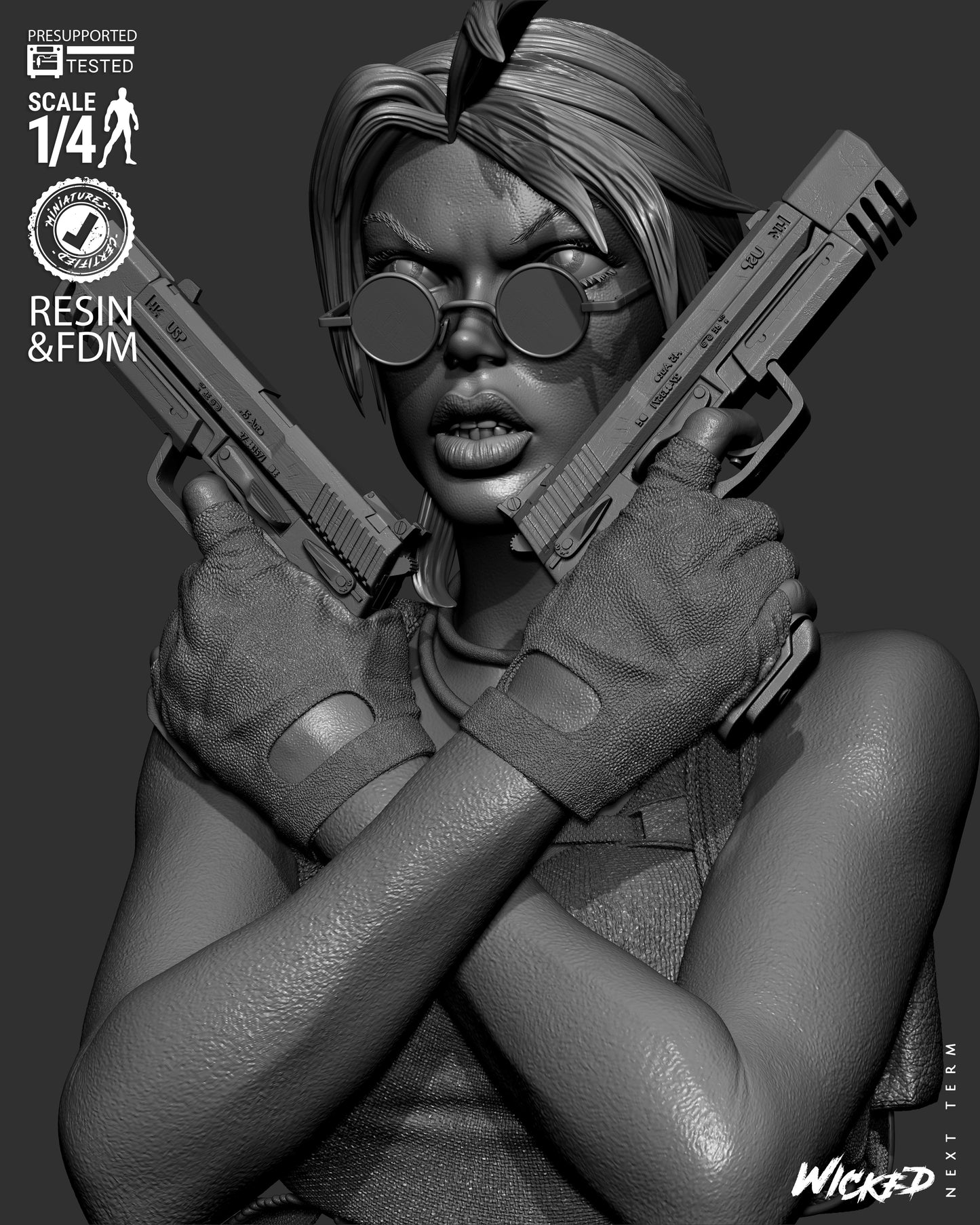 Lara Croft (Fan Art) Portrait - 1:8 and 1:4 scale 3d Printed Model Kit