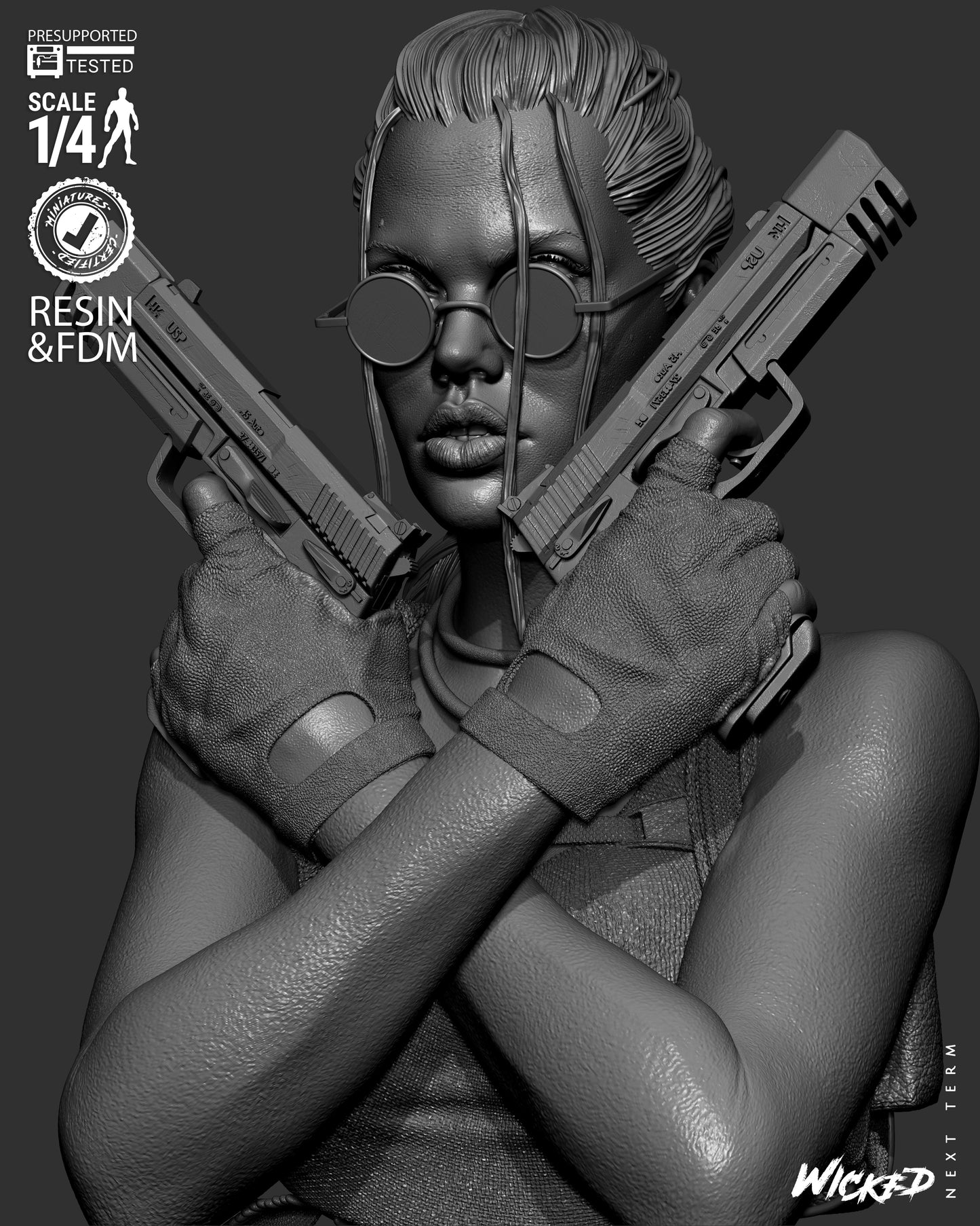 Lara Croft (Fan Art) Portrait - 1:8 and 1:4 scale 3d Printed Model Kit