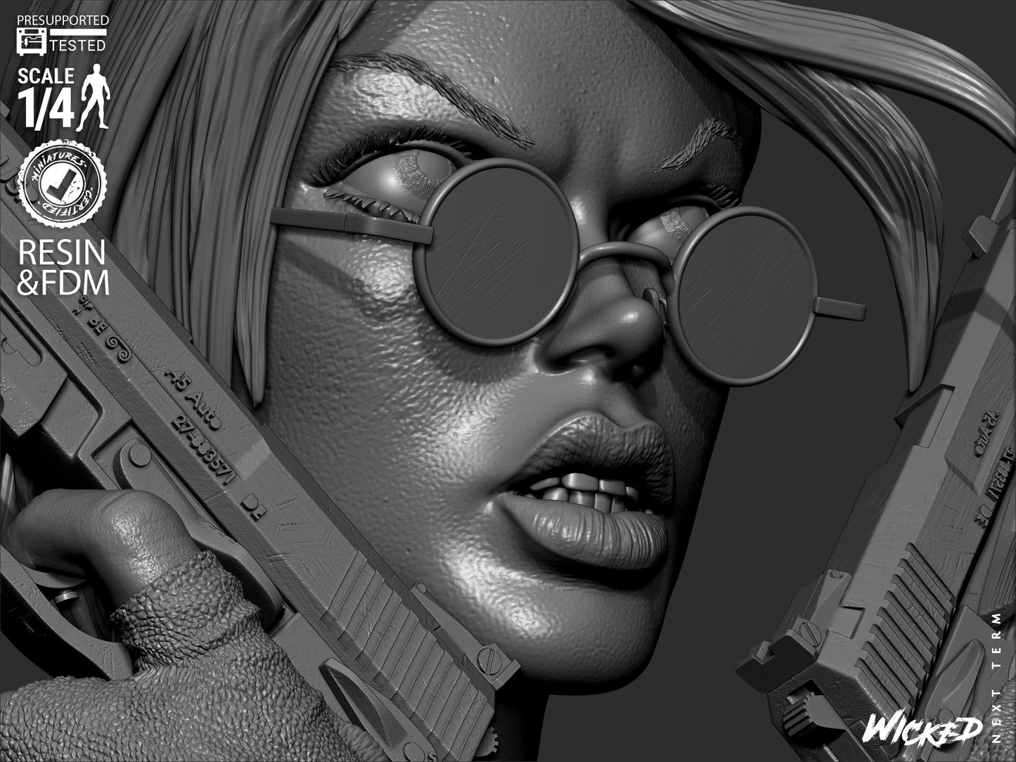 Lara Croft (Fan Art) Portrait - 1:8 and 1:4 scale 3d Printed Model Kit