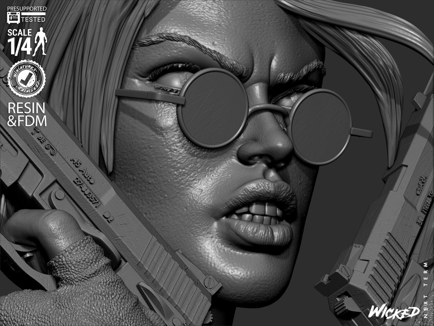 Lara Croft (Fan Art) Portrait - 1:8 and 1:4 scale 3d Printed Model Kit