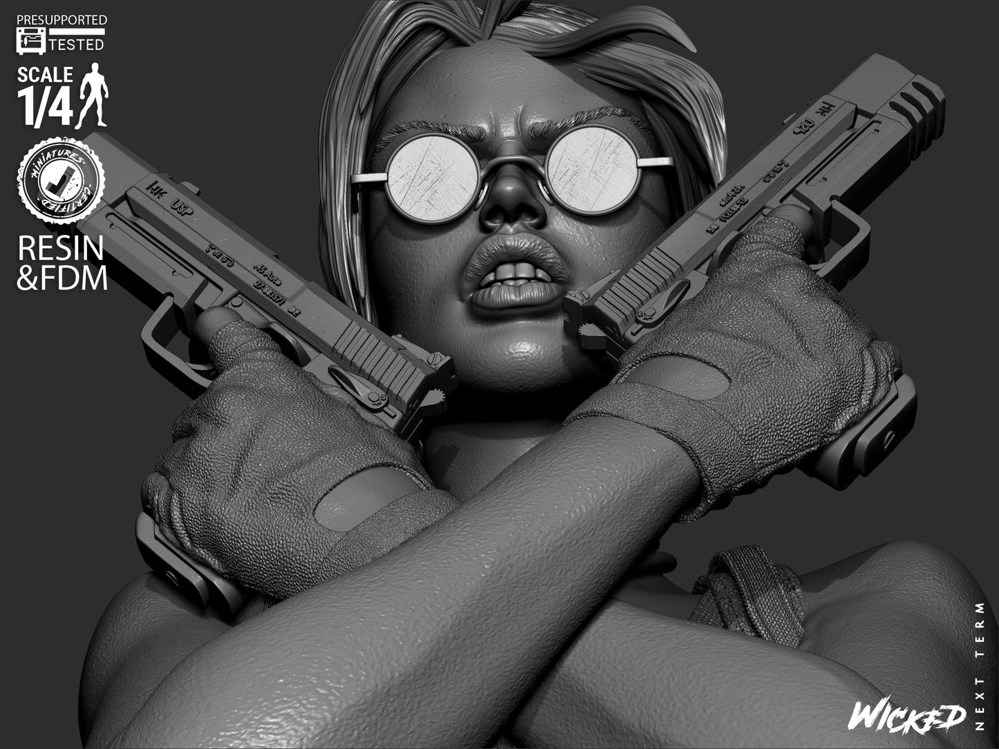 Lara Croft (Fan Art) Portrait - 1:8 and 1:4 scale 3d Printed Model Kit