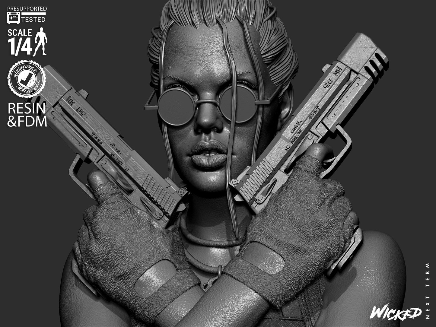 Lara Croft (Fan Art) Portrait - 1:8 and 1:4 scale 3d Printed Model Kit
